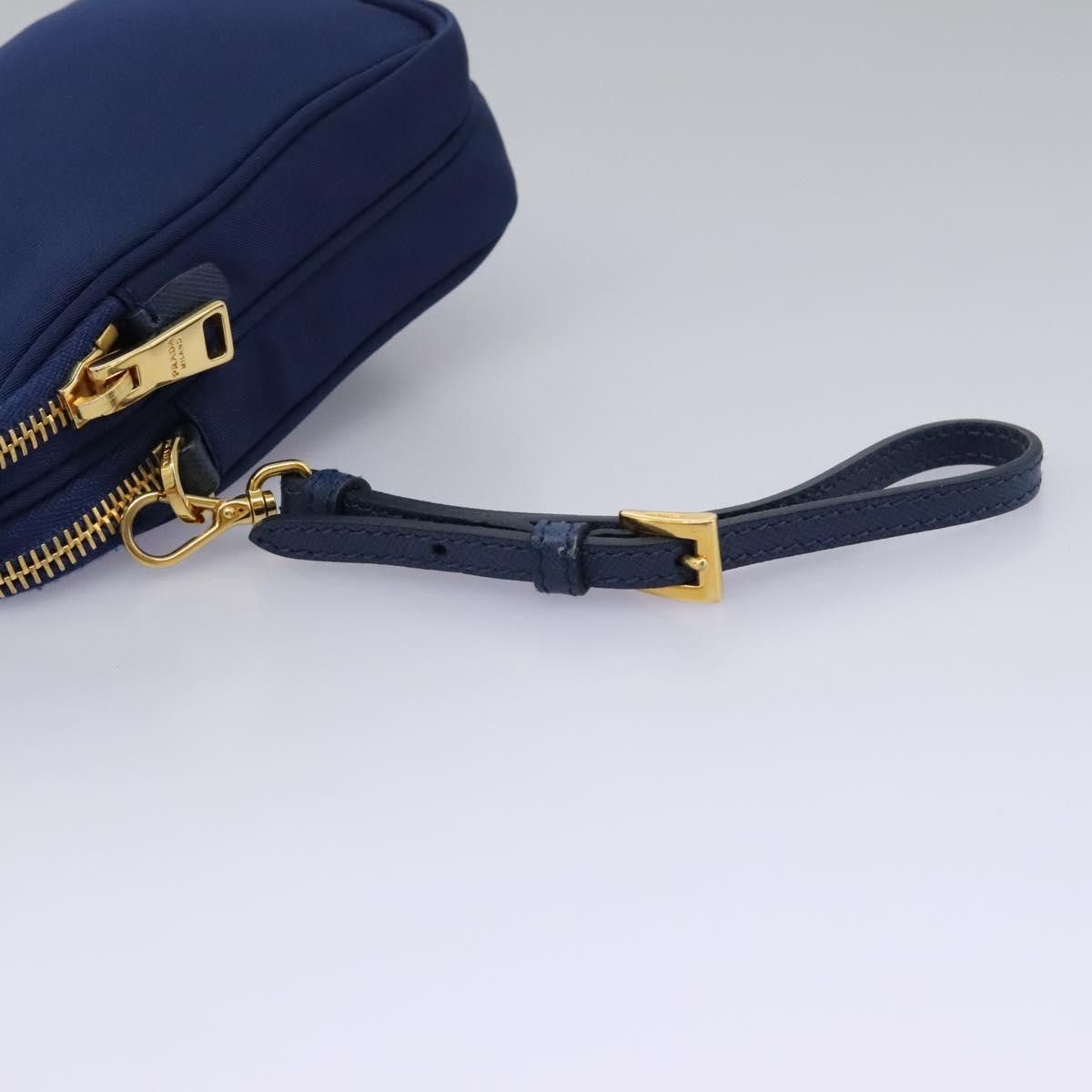 Prada Triangle Logo Navy Synthetic Clutch Bag (Pre-Owned) Size ONE SIZE - 7 Thumbnail