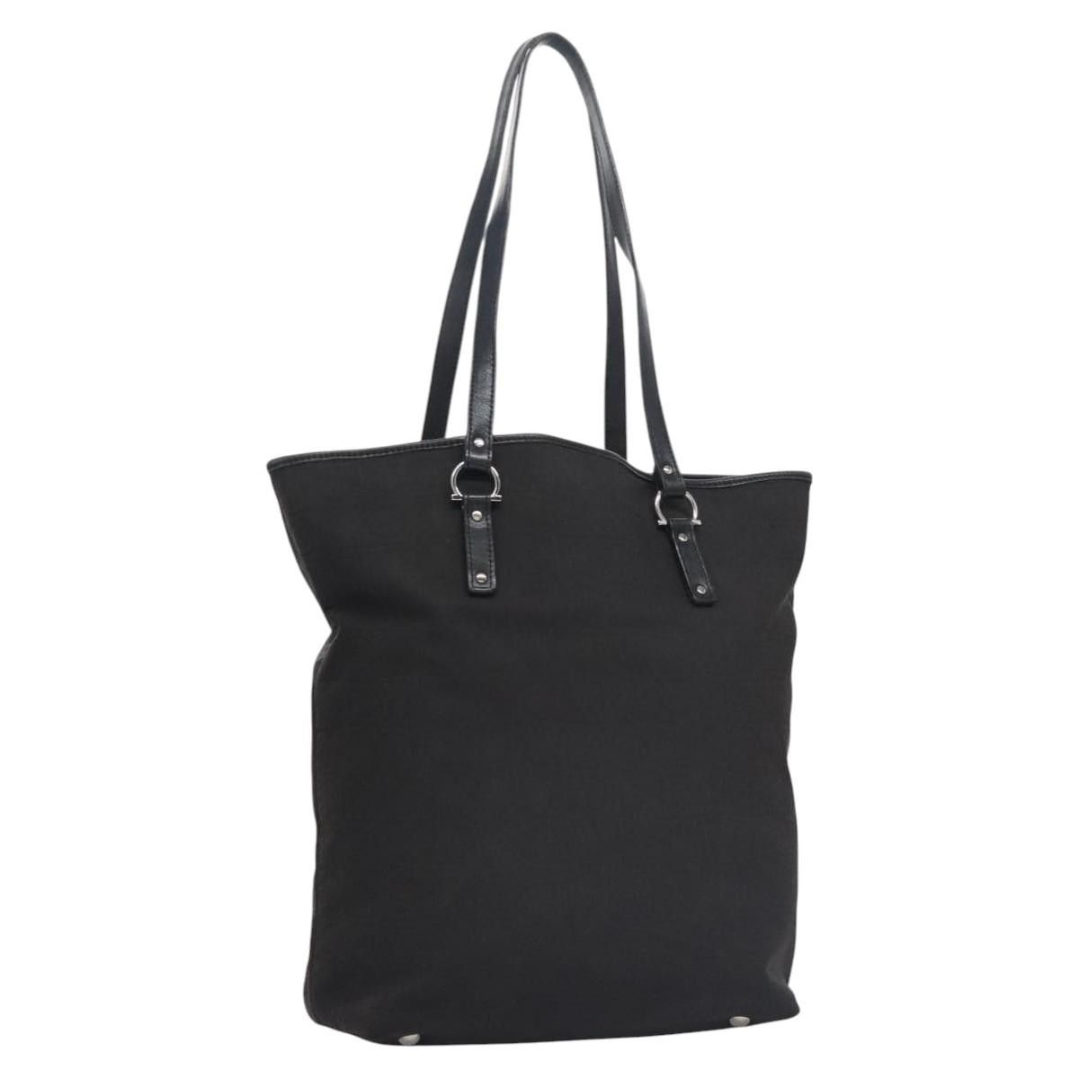 Salvatore Ferragamo Gancini Black Canvas Tote Bag (Pre-Owned) Size ONE SIZE - 19 Thumbnail