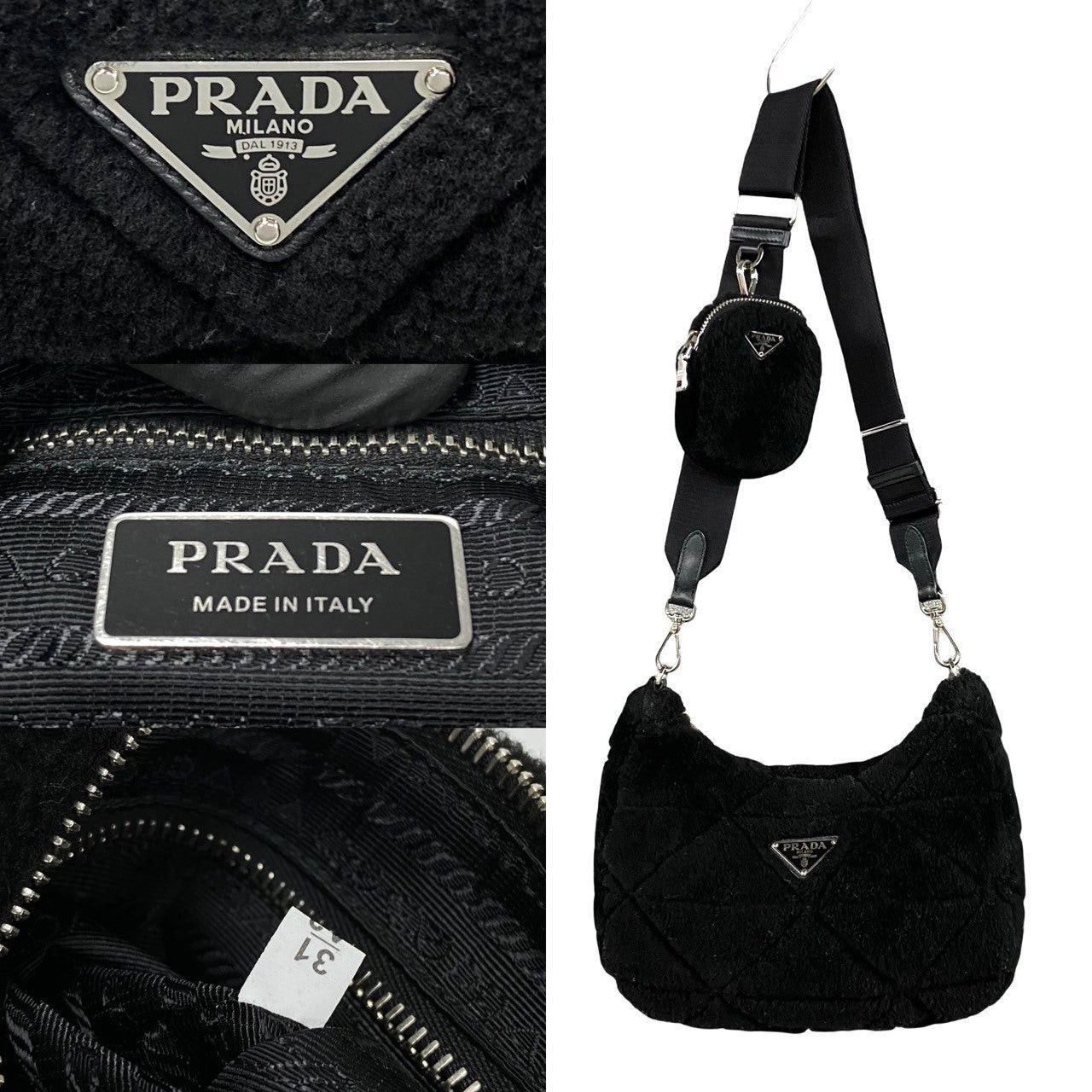 Prada Prada Shoulder Bag Black Shearling Size ONE SIZE - 3 Thumbnail