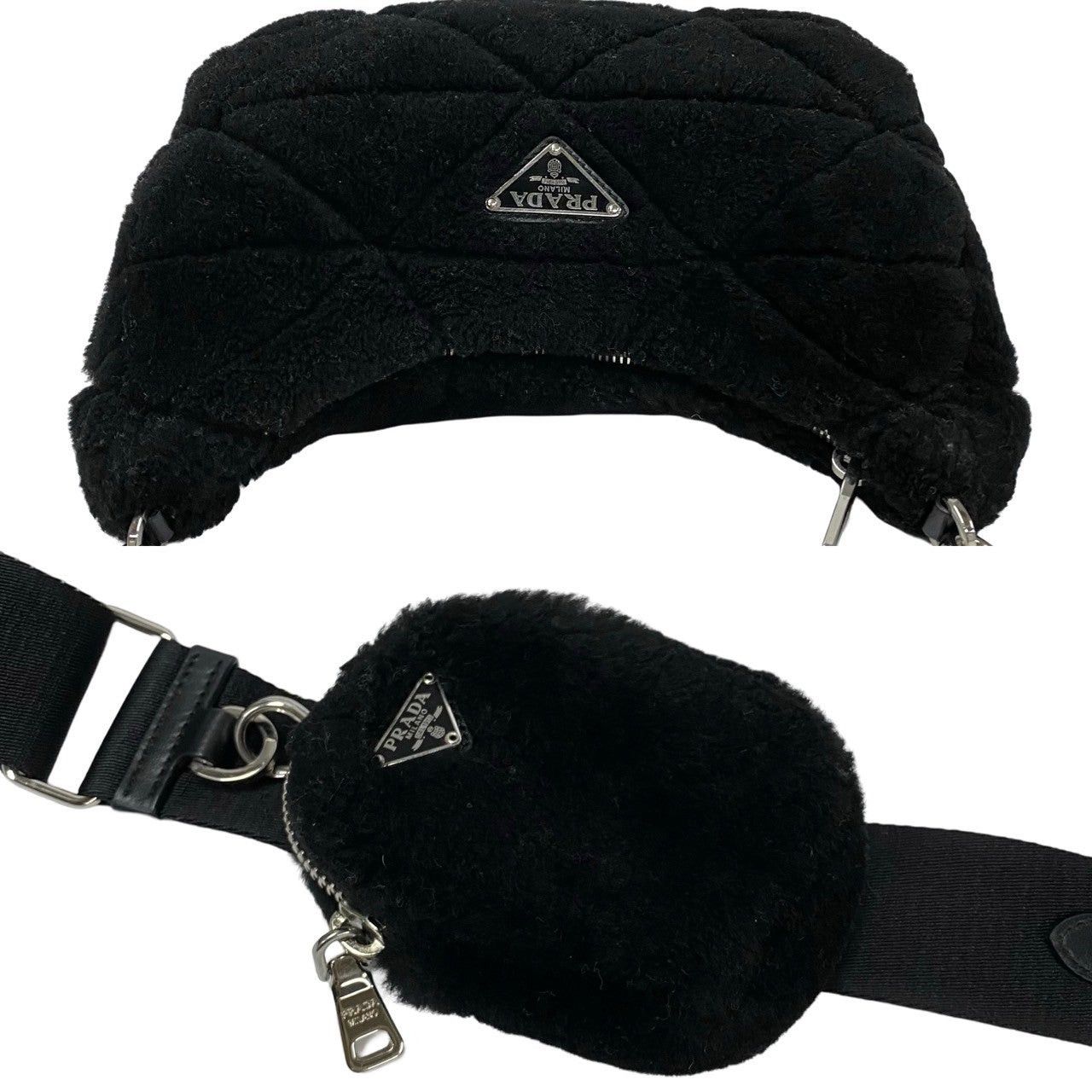 Prada Prada Shoulder Bag Black Shearling Size ONE SIZE - 8 Thumbnail