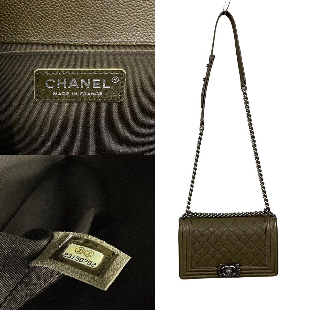 Chanel Chanel Shoulder Bag Green Leather Size ONE SIZE - 3 Thumbnail