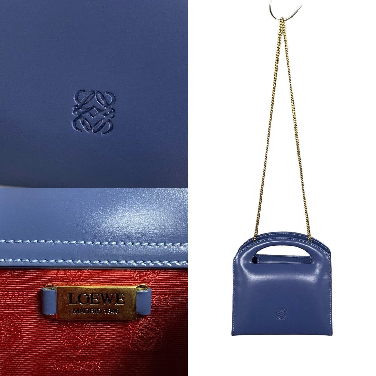 Loewe Loewe Shoulder Bag Purple Leather Size ONE SIZE - 3 Thumbnail