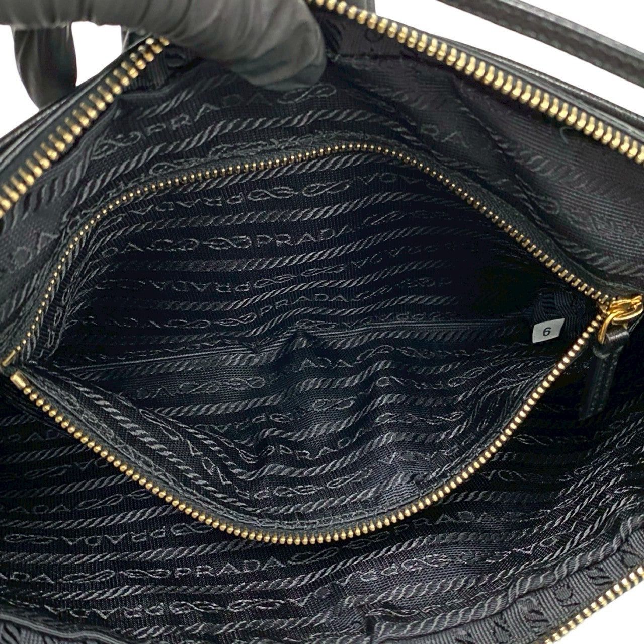 Prada Prada Handbag Black Leather Size ONE SIZE - 9 Thumbnail