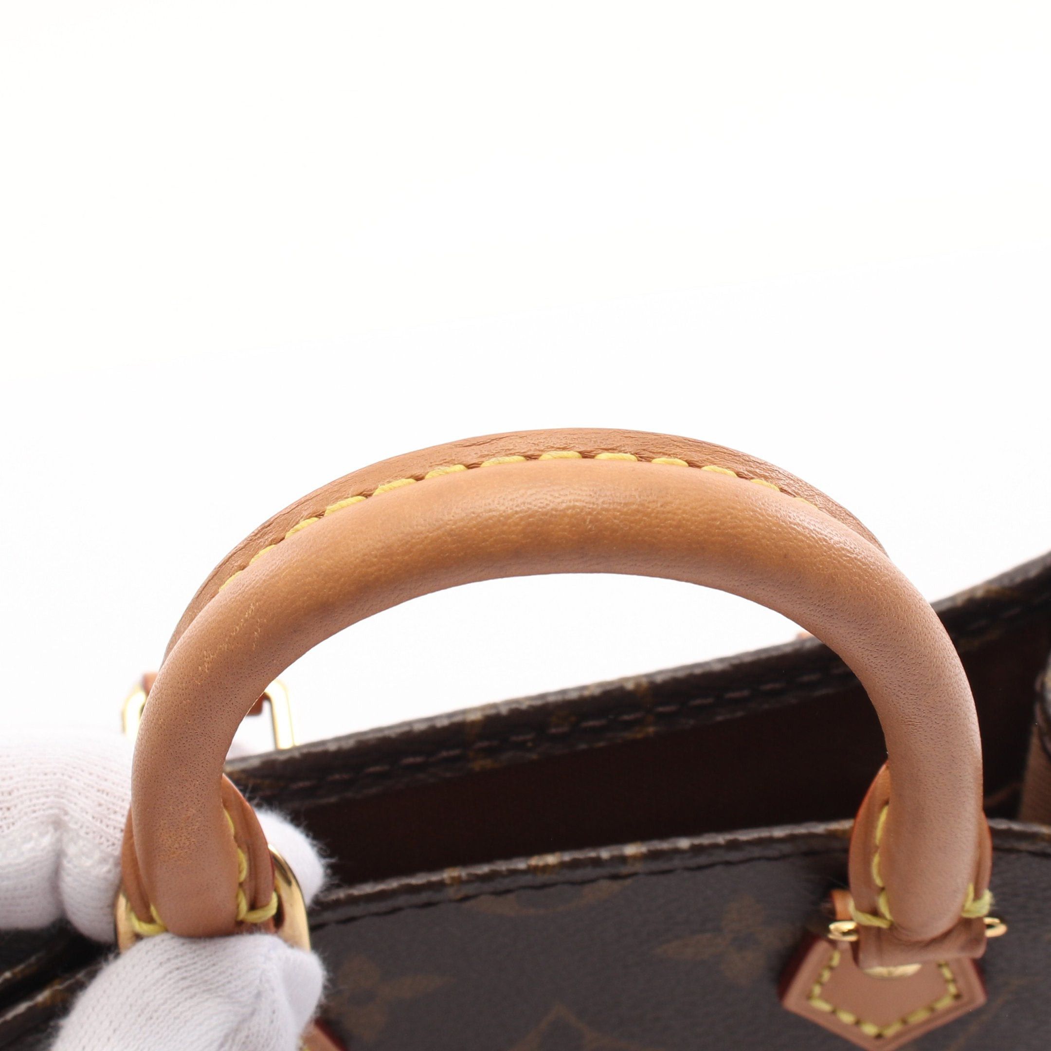 Louis Vuitton Louis Vuitton Petite Sac Plat Monogram Handbag Leather Brown Size ONE SIZE - 9 Thumbnail