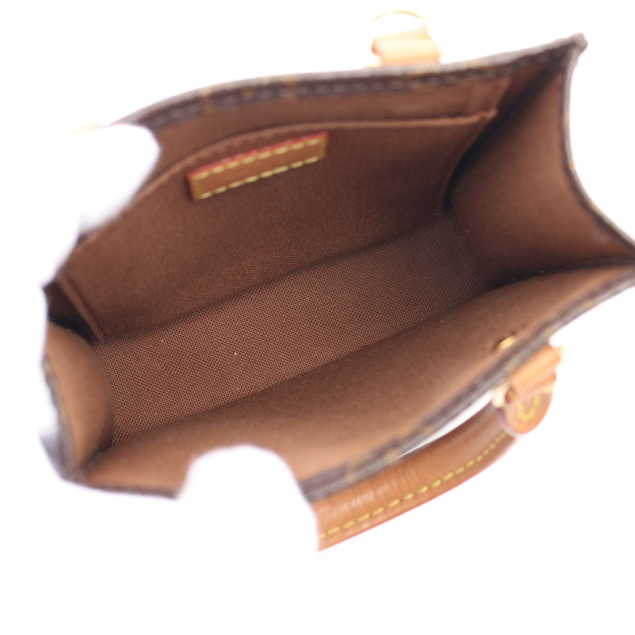 Louis Vuitton Louis Vuitton Petite Sac Plat Monogram Handbag Leather Brown Size ONE SIZE - 3 Thumbnail