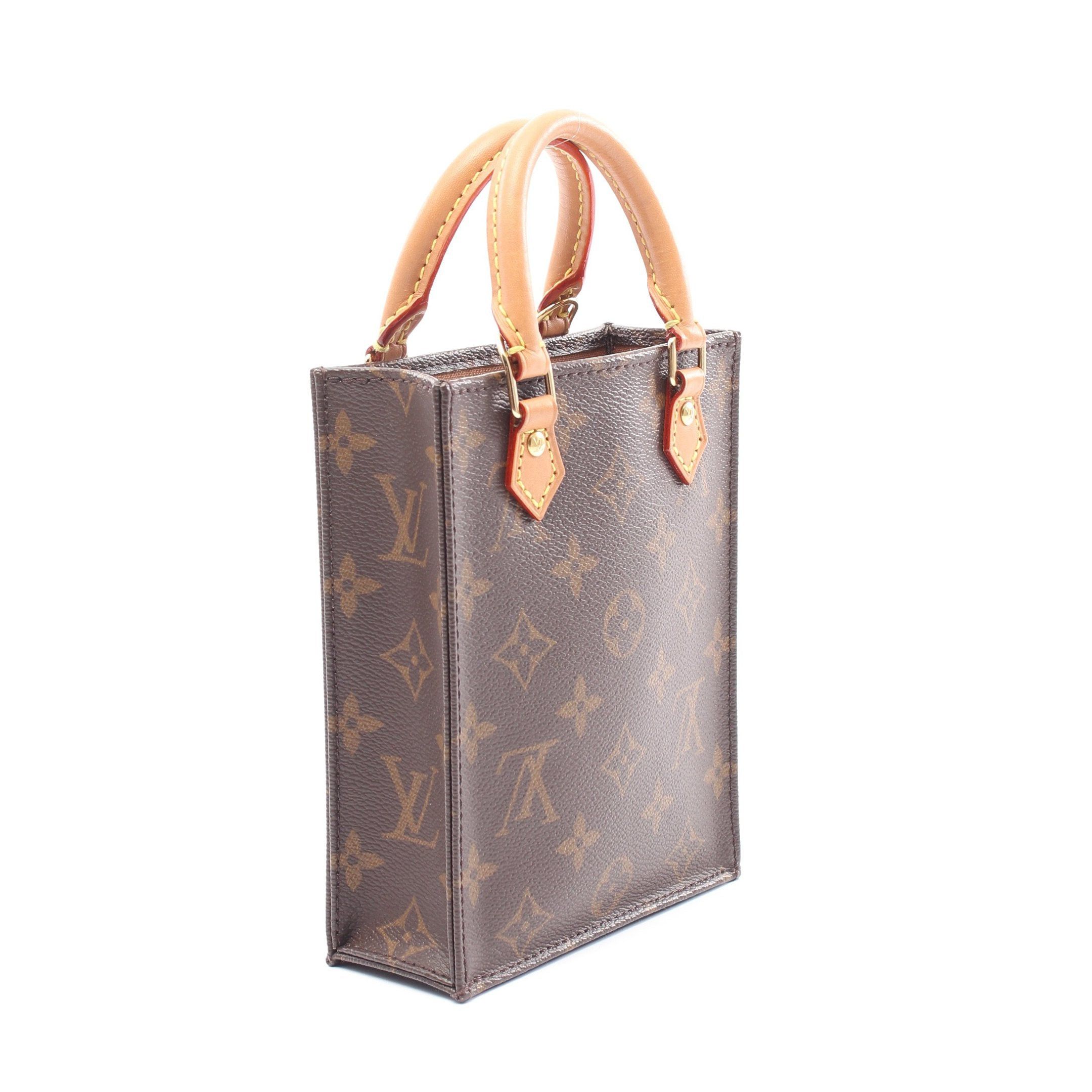 Louis Vuitton Louis Vuitton Petite Sac Plat Monogram Handbag Leather Brown Size ONE SIZE - 2 Thumbnail