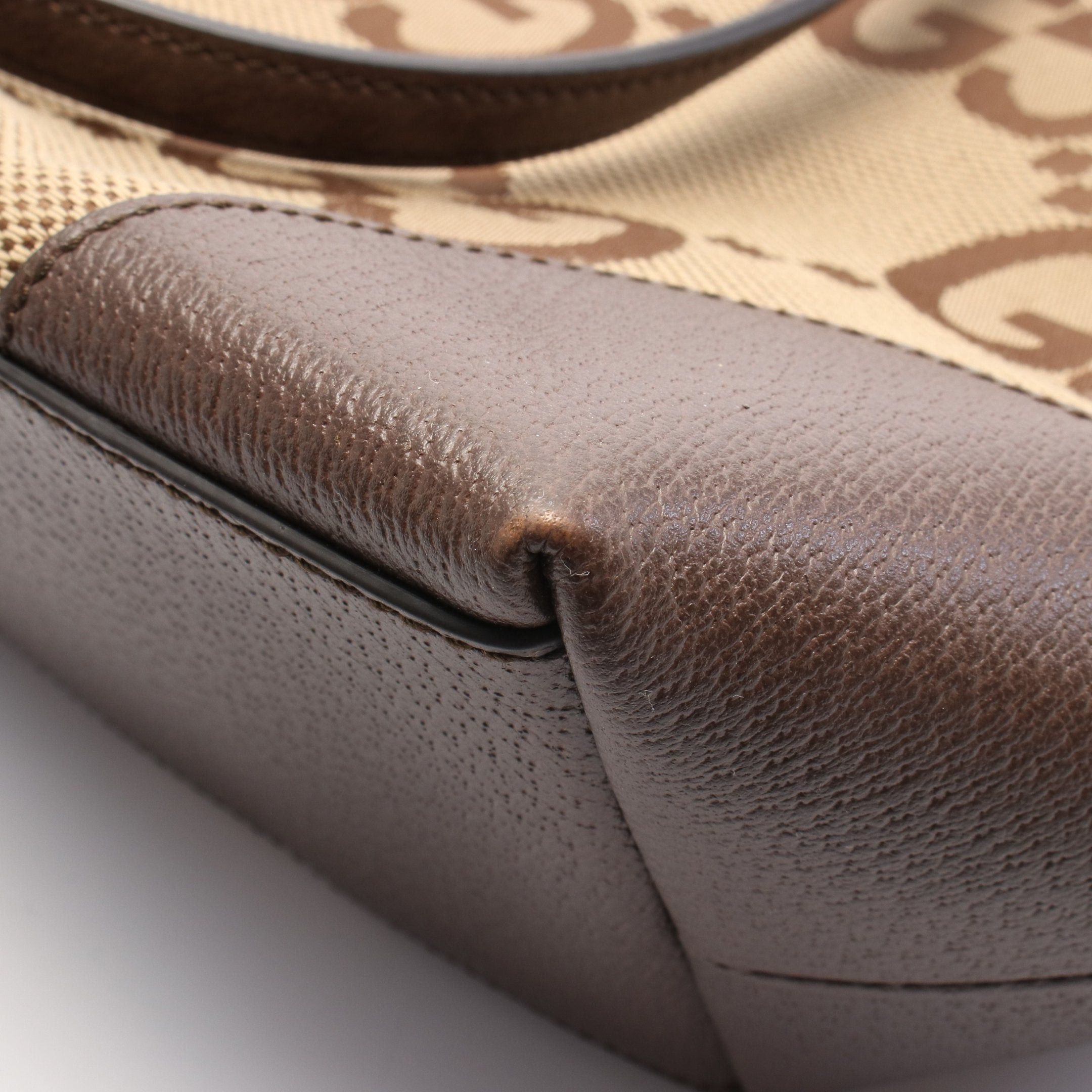 Gucci Gucci Medium Tote Jumbo Gg Sherry Line Shoulder Bag Canvas Leather Beige Dark Brown Size ONE SIZE - 6 Thumbnail