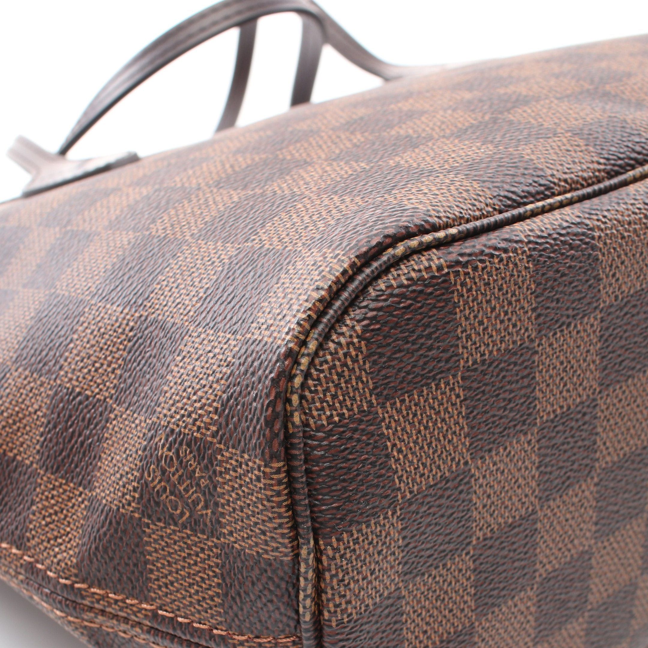 Louis Vuitton Louis Vuitton Neverfull Pm Damier Ebene Handbag Tote Bag Leather Brown Size ONE SIZE - 7 Thumbnail