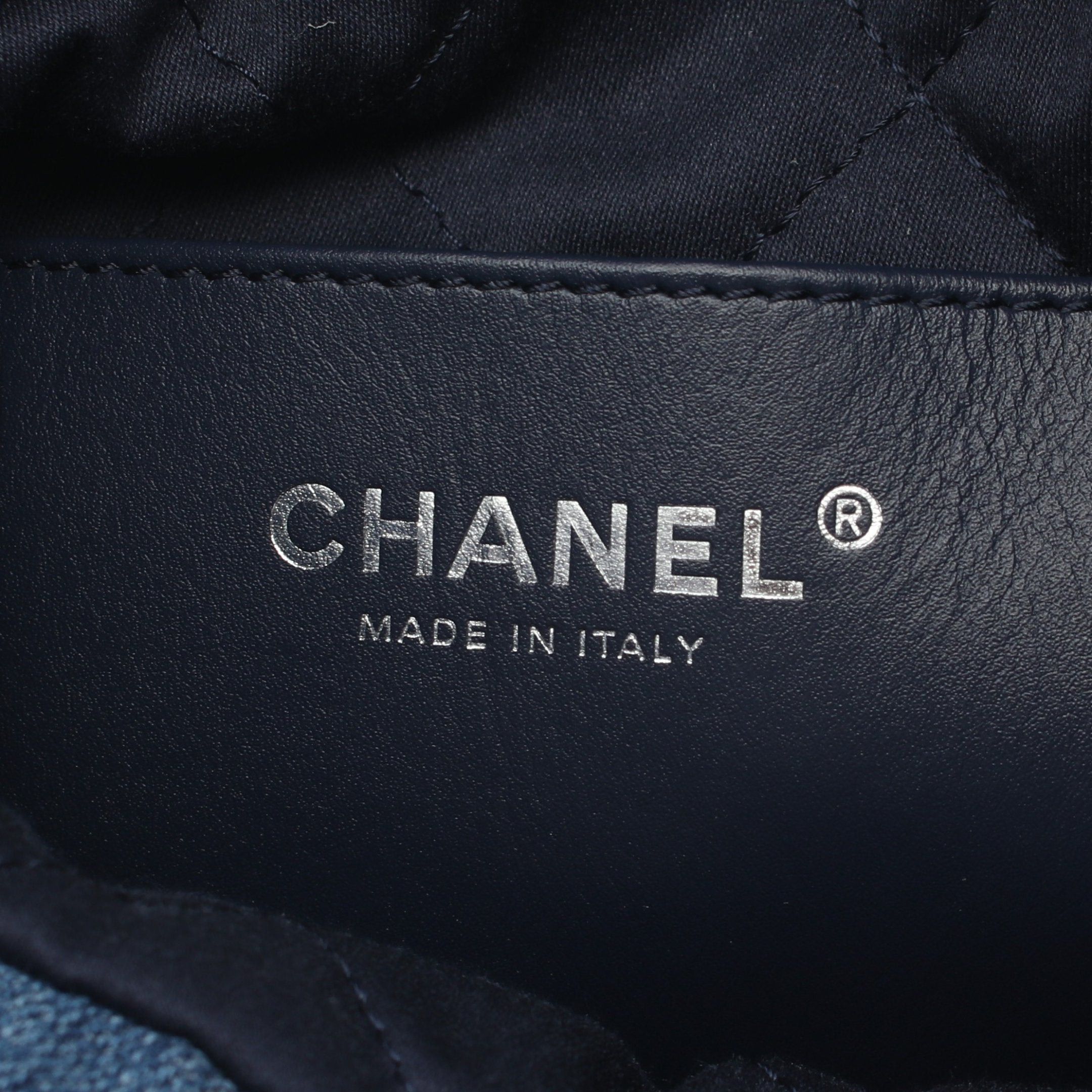 Chanel Chanel Chanel 22 Mini Chain Shoulder Bag Denim Blue Silver Hardware Size ONE SIZE - 4 Thumbnail