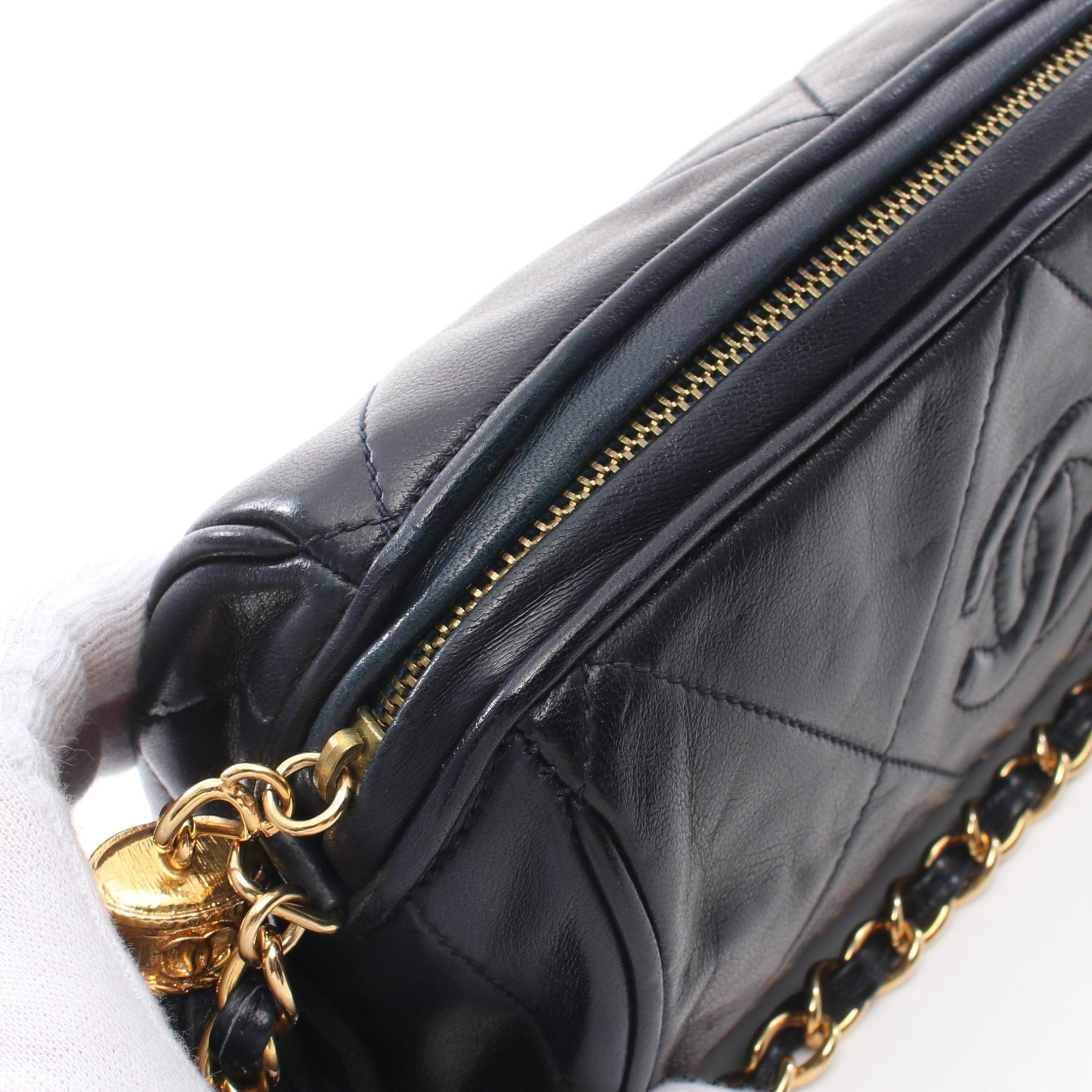 Chanel Chanel Matelasse Chain Shoulder Bag Lambskin Dark Navy Gold Hardware Fringe Size ONE SIZE - 7 Thumbnail