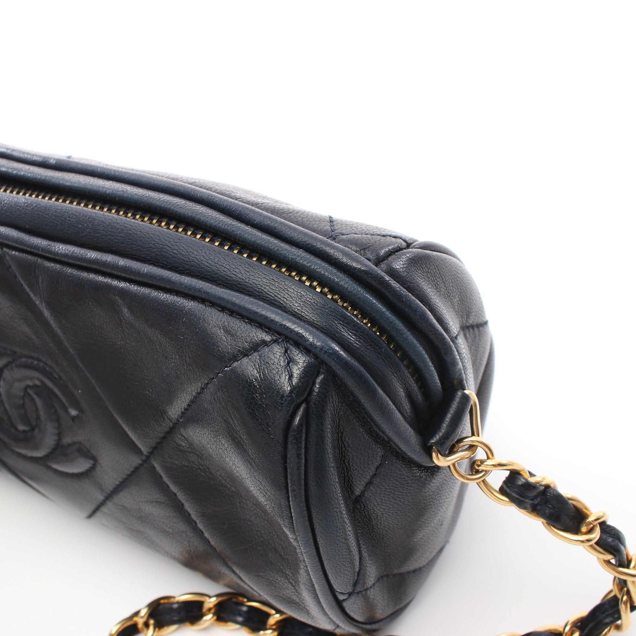Chanel Chanel Matelasse Chain Shoulder Bag Lambskin Dark Navy Gold Hardware Fringe Size ONE SIZE - 8 Thumbnail