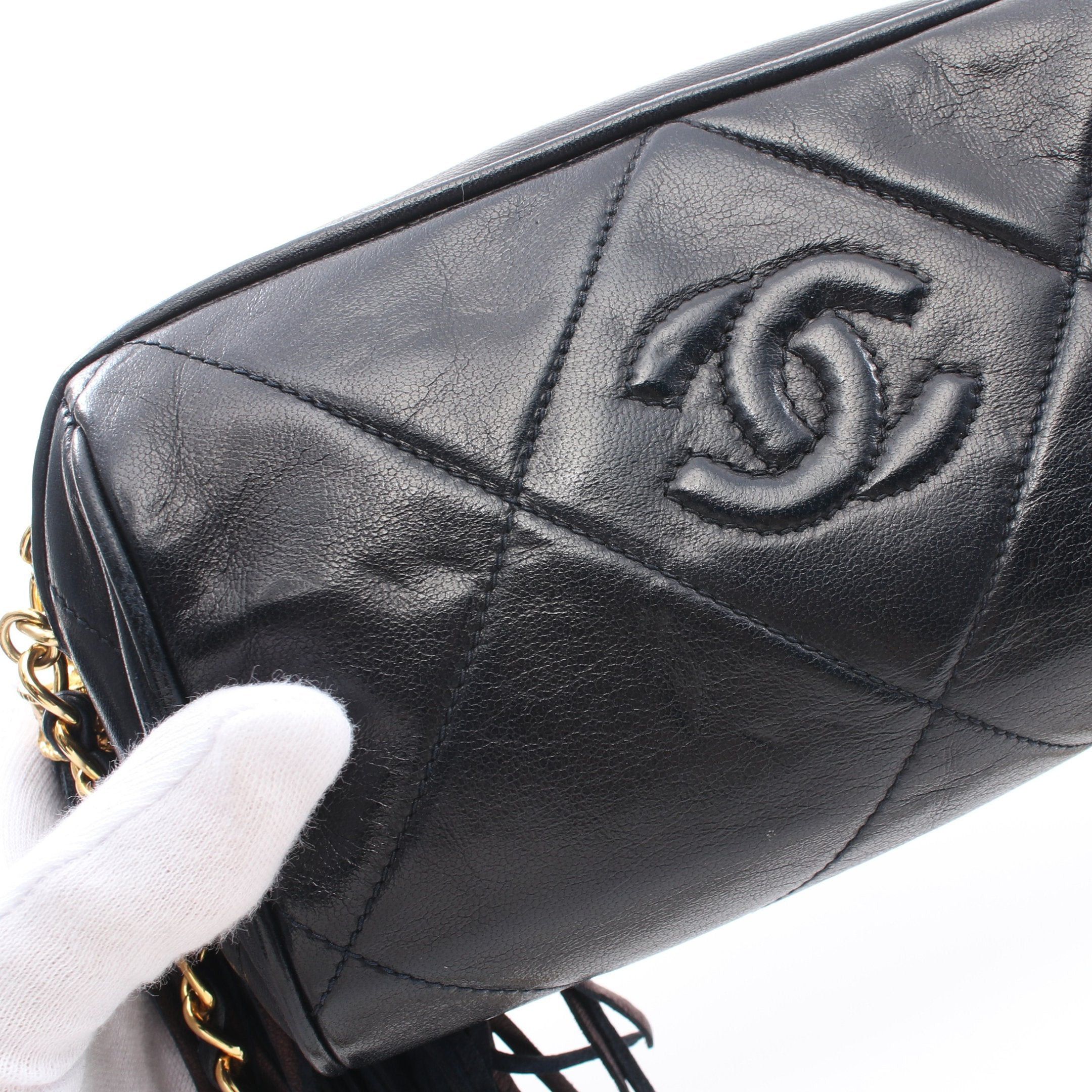 Chanel Chanel Matelasse Chain Shoulder Bag Lambskin Dark Navy Gold Hardware Fringe Size ONE SIZE - 10 Thumbnail