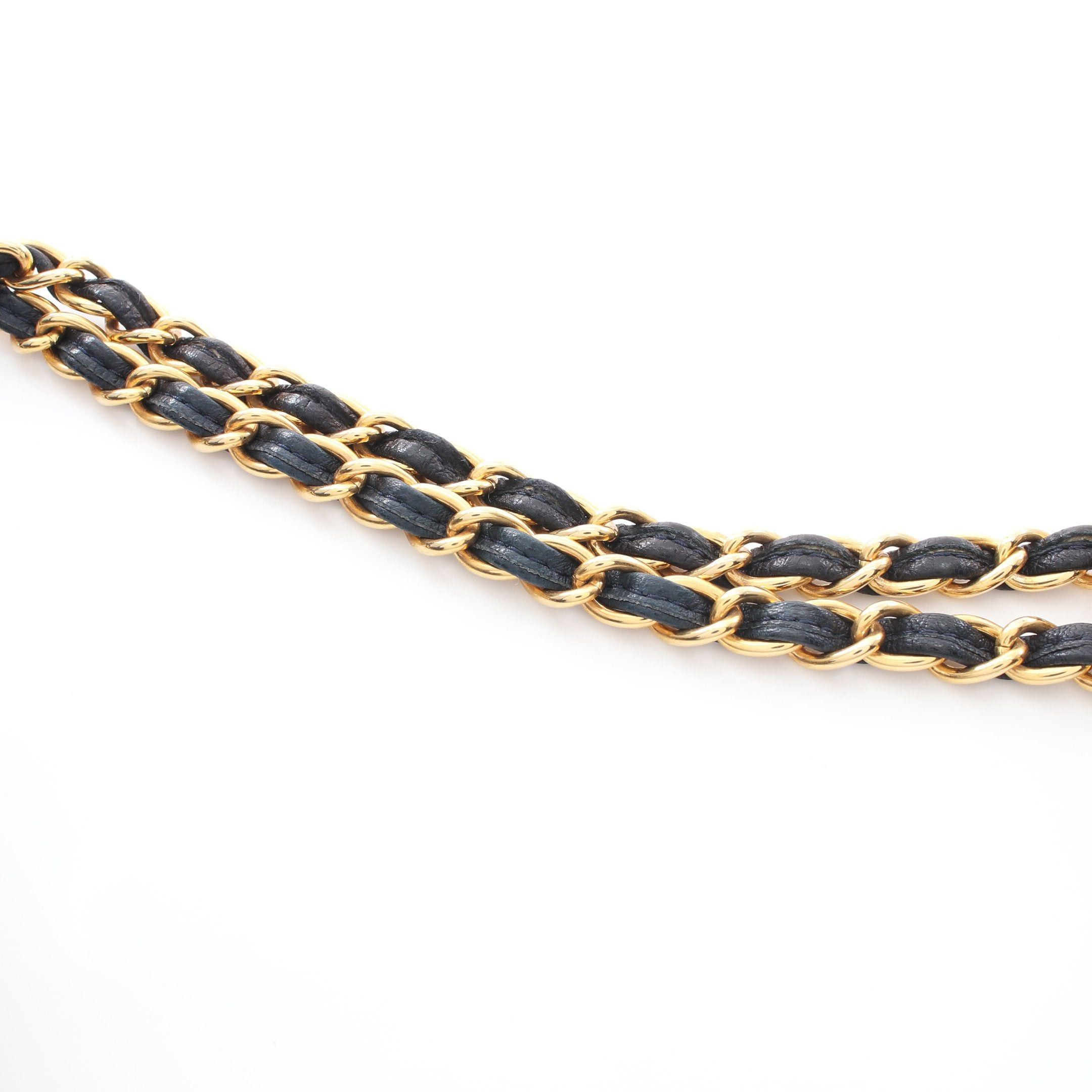 Chanel Chanel Matelasse Chain Shoulder Bag Lambskin Dark Navy Gold Hardware Fringe Size ONE SIZE - 14 Thumbnail