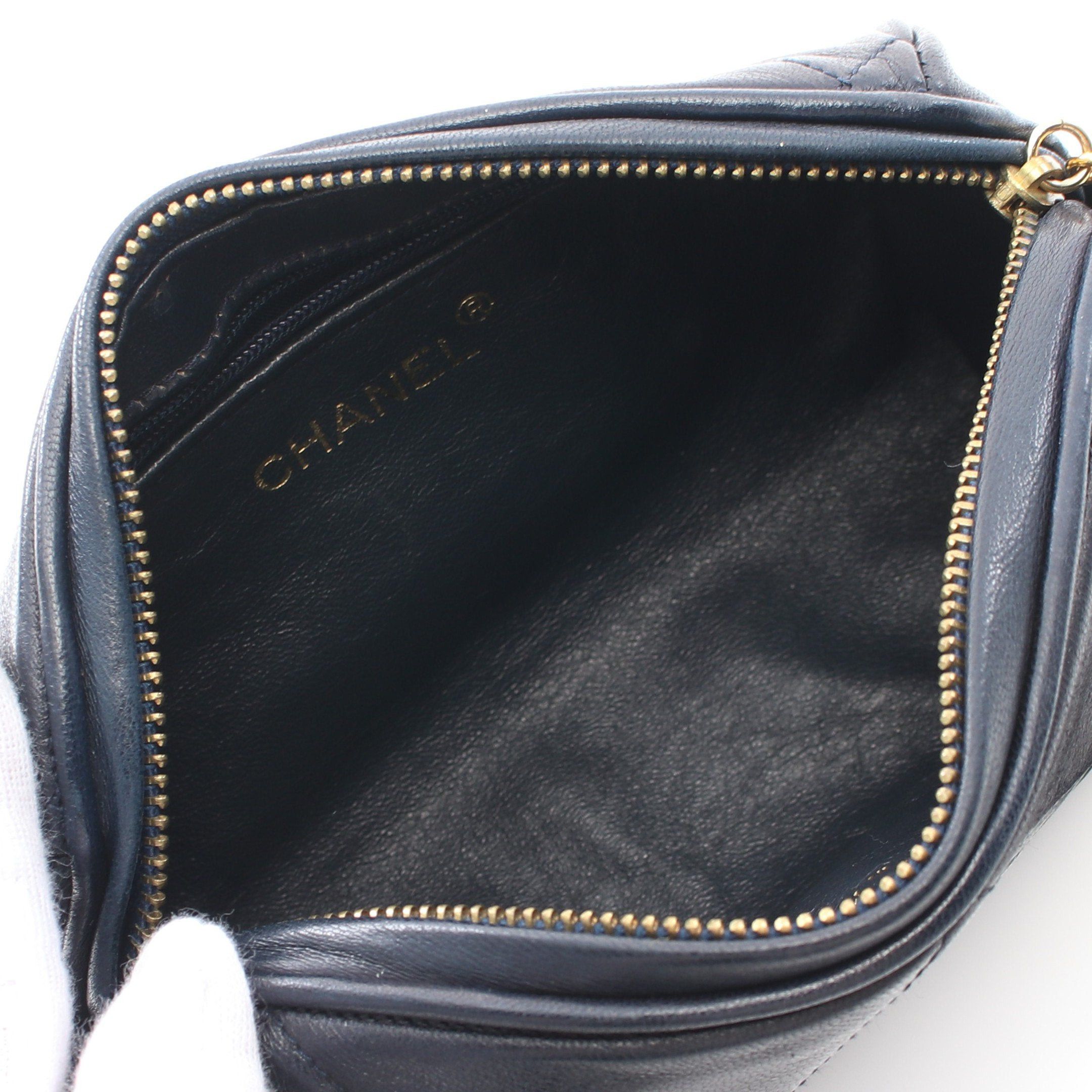 Chanel Chanel Matelasse Chain Shoulder Bag Lambskin Dark Navy Gold Hardware Fringe Size ONE SIZE - 3 Thumbnail