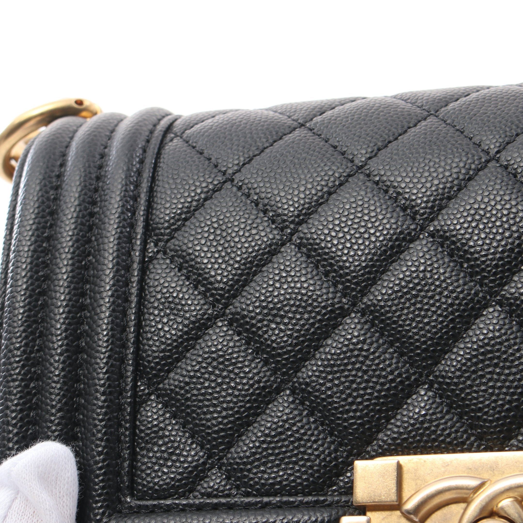 Chanel Chanel Boy Chanel Small Chain Shoulder Bag Caviar Skin Black Gold Hardware Size ONE SIZE - 10 Thumbnail
