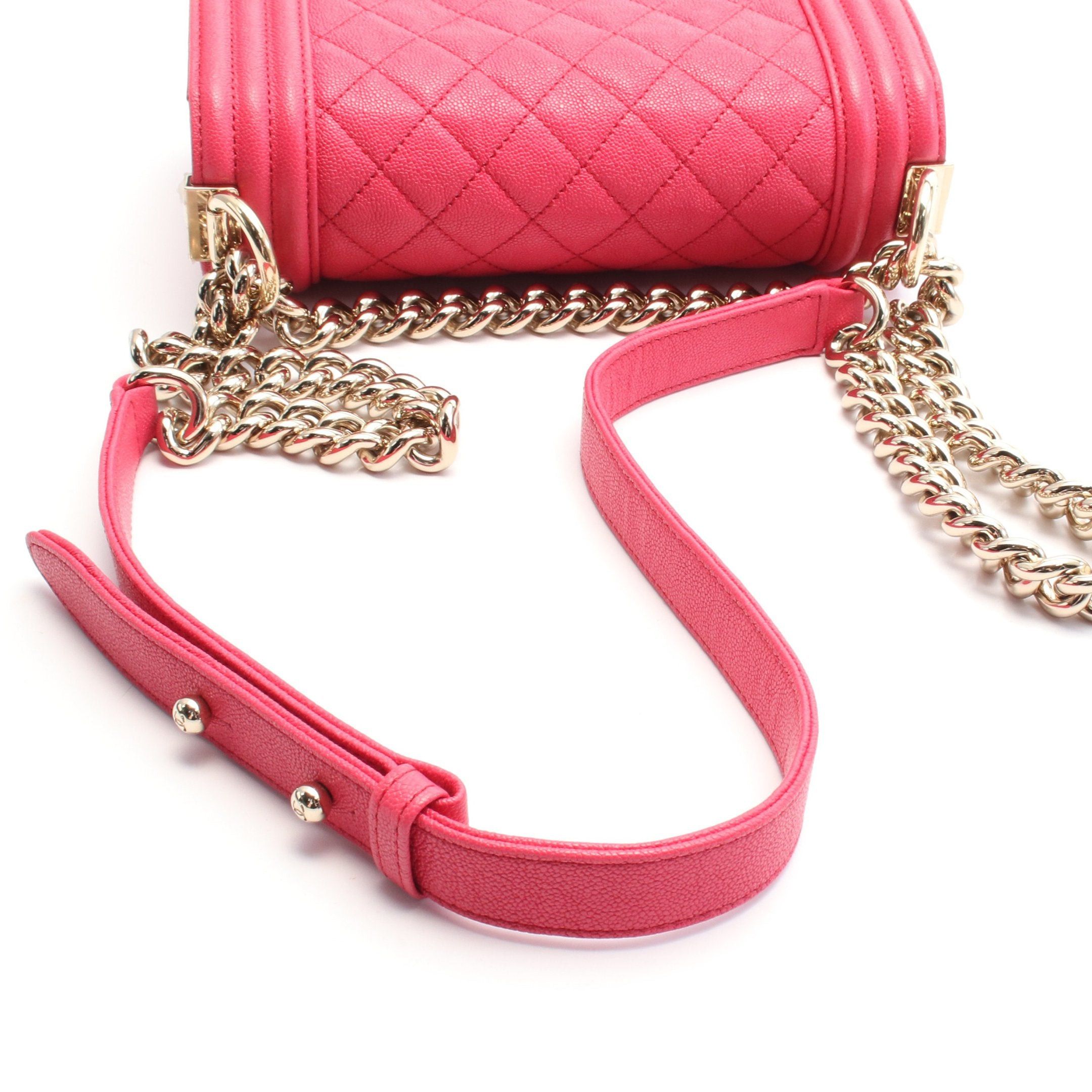 Chanel Chanel Boy Chanel Small Chain Shoulder Bag Caviar Skin Pink Purple Gold Hardware Size ONE SIZE - 7 Thumbnail