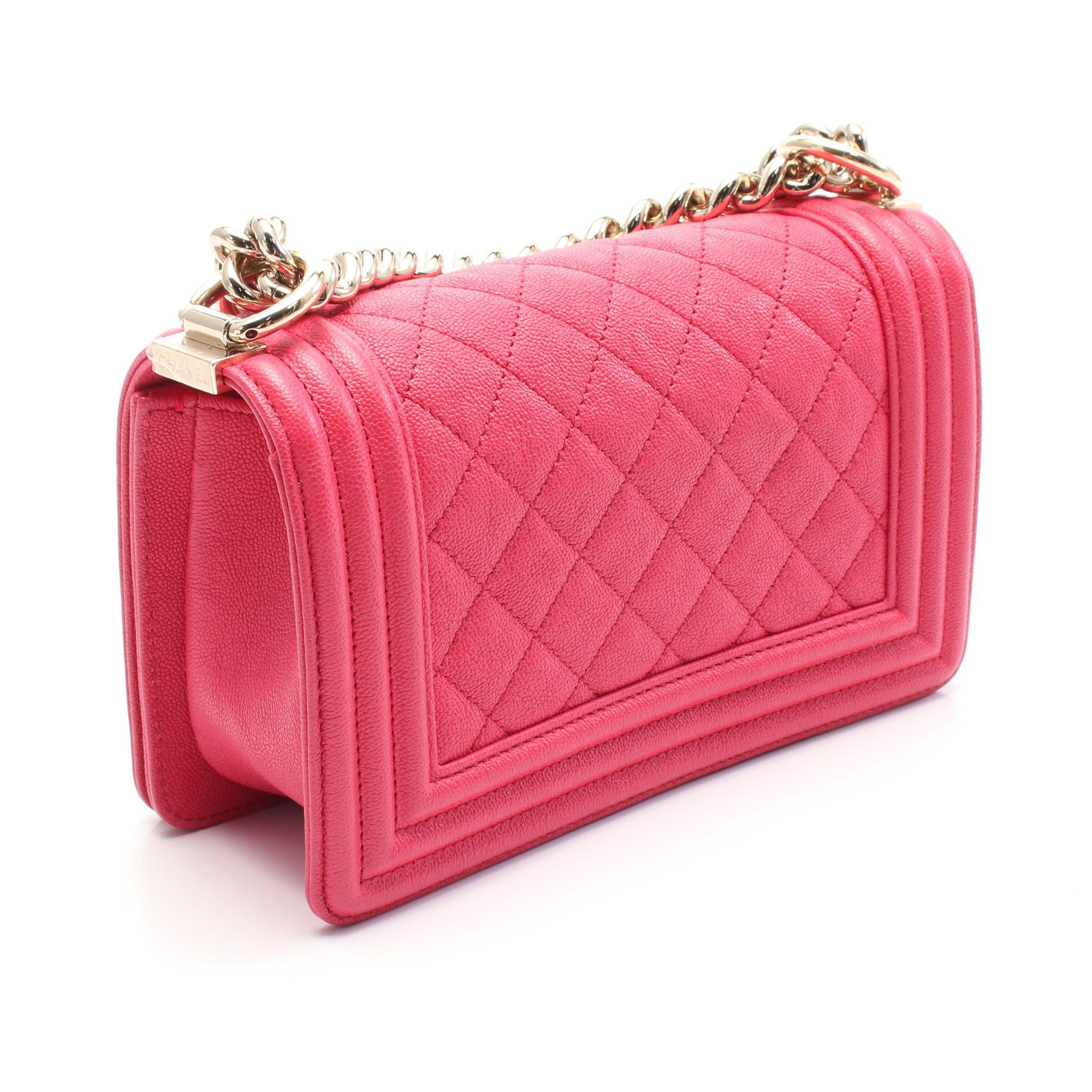 Chanel Chanel Boy Chanel Small Chain Shoulder Bag Caviar Skin Pink Purple Gold Hardware Size ONE SIZE - 2 Thumbnail