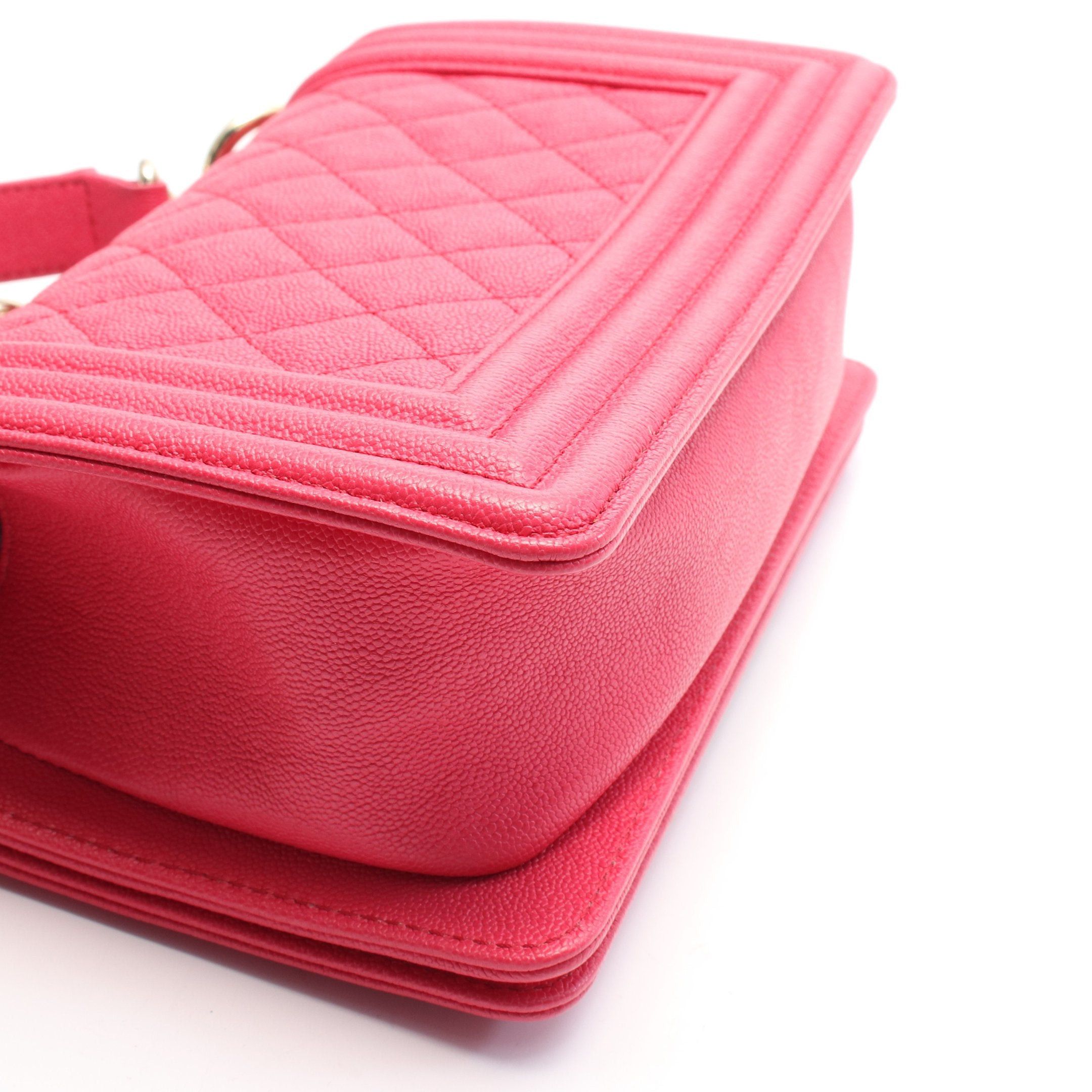 Chanel Chanel Boy Chanel Small Chain Shoulder Bag Caviar Skin Pink Purple Gold Hardware Size ONE SIZE - 6 Thumbnail