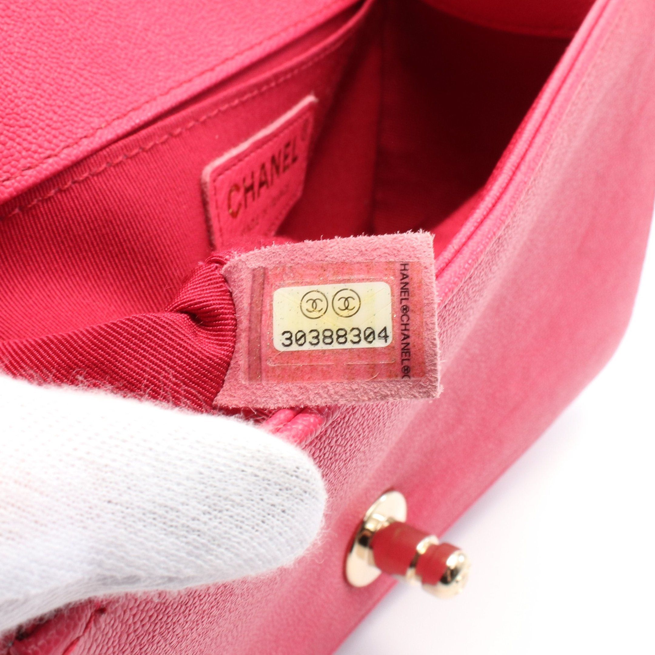 Chanel Chanel Boy Chanel Small Chain Shoulder Bag Caviar Skin Pink Purple Gold Hardware Size ONE SIZE - 5 Thumbnail