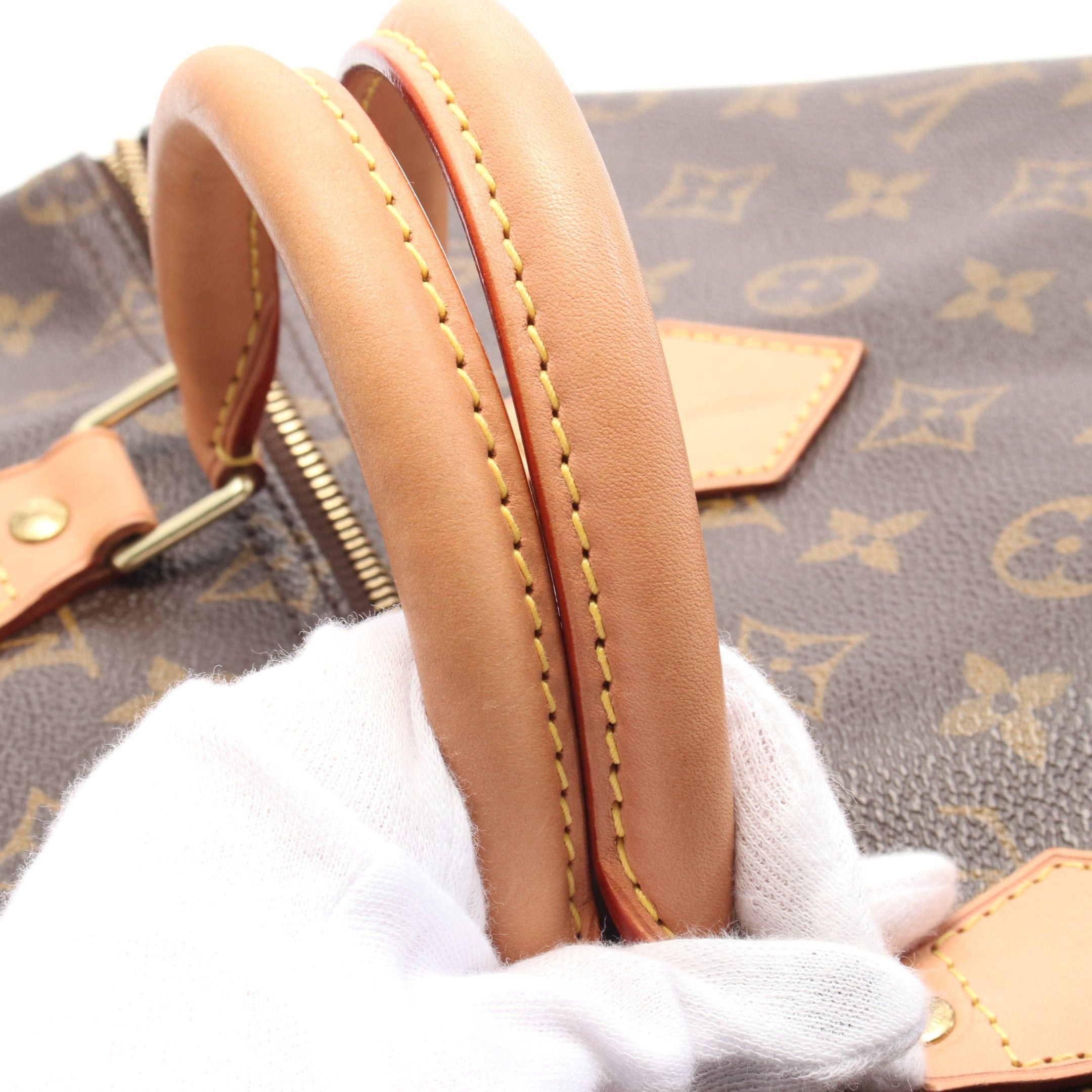 Louis Vuitton Louis Vuitton Speedy 35 Monogram Handbag Leather Brown Size ONE SIZE - 7 Thumbnail