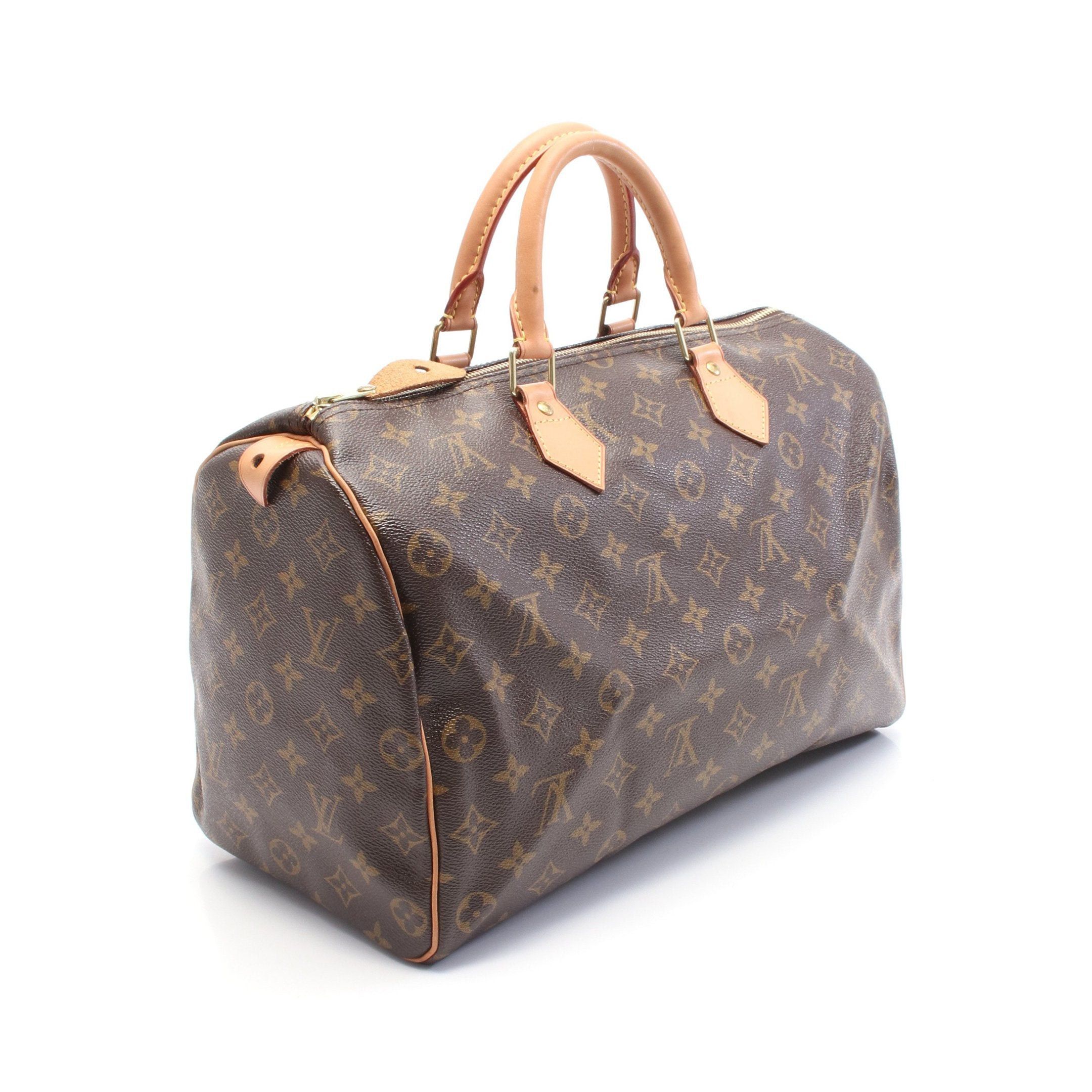Louis Vuitton Louis Vuitton Speedy 35 Monogram Handbag Leather Brown Size ONE SIZE - 2 Thumbnail