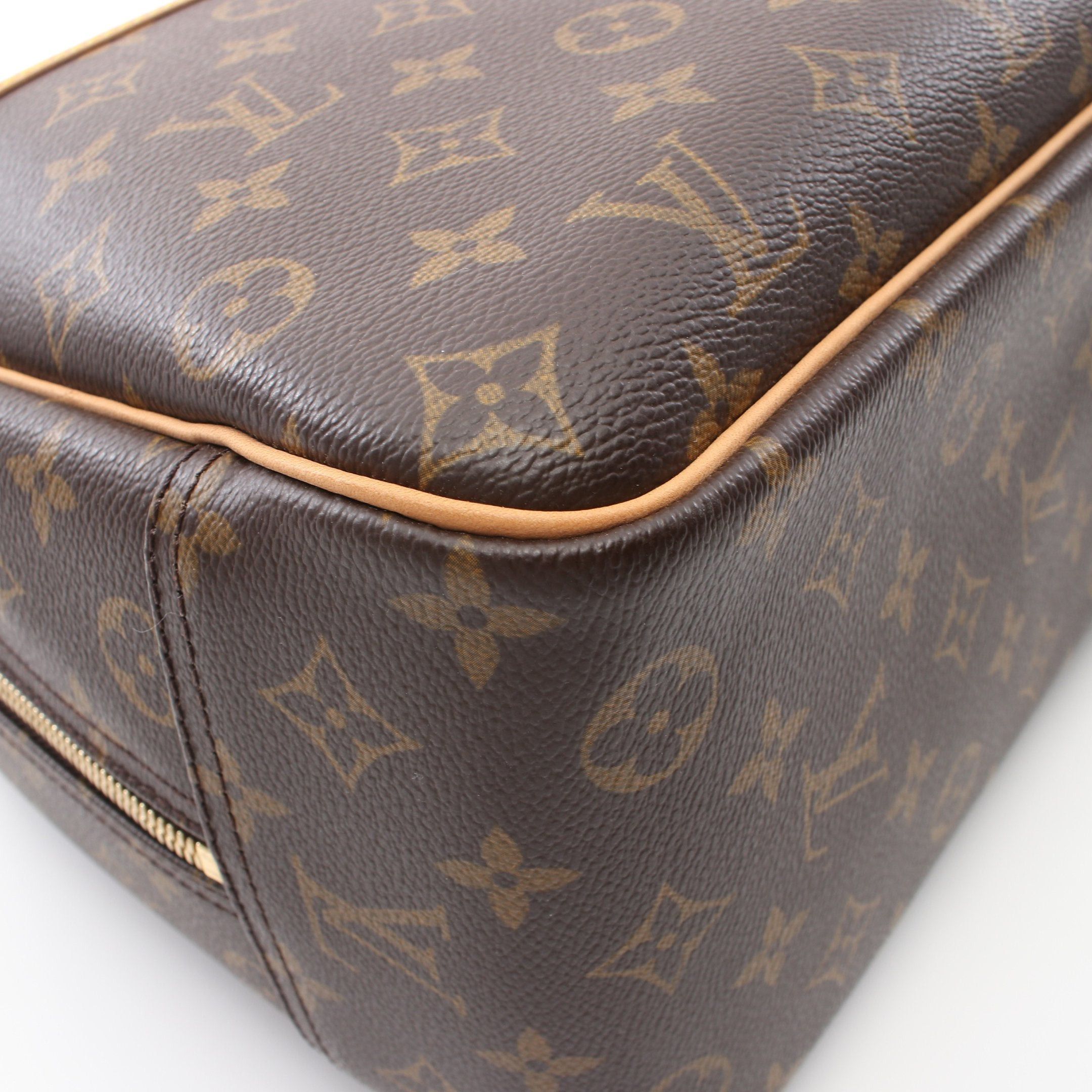 Louis Vuitton Louis Vuitton Deauville Bowling Vanity Monogram Handbag Leather Brown Size ONE SIZE - 7 Thumbnail