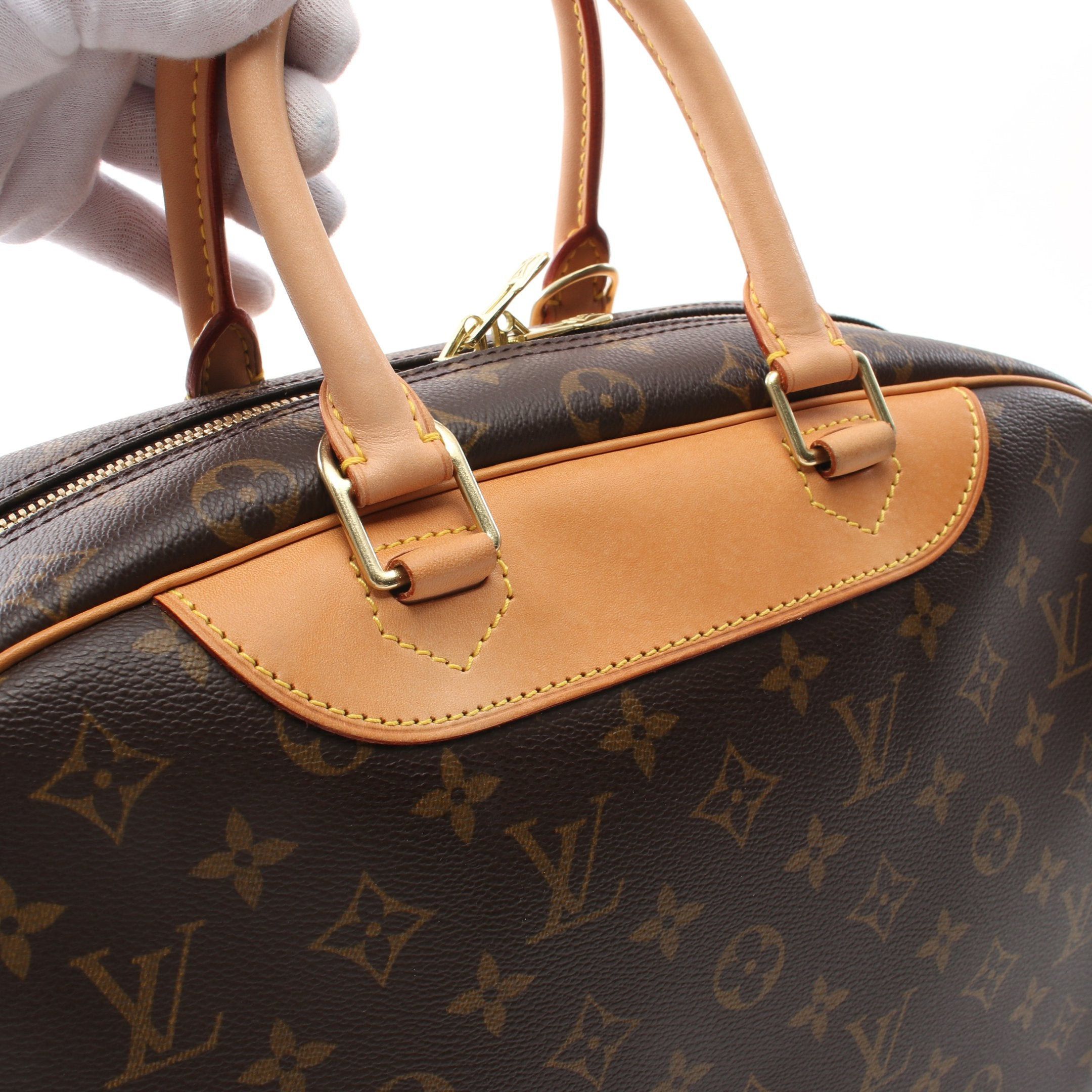 Louis Vuitton Louis Vuitton Deauville Bowling Vanity Monogram Handbag Leather Brown Size ONE SIZE - 6 Thumbnail