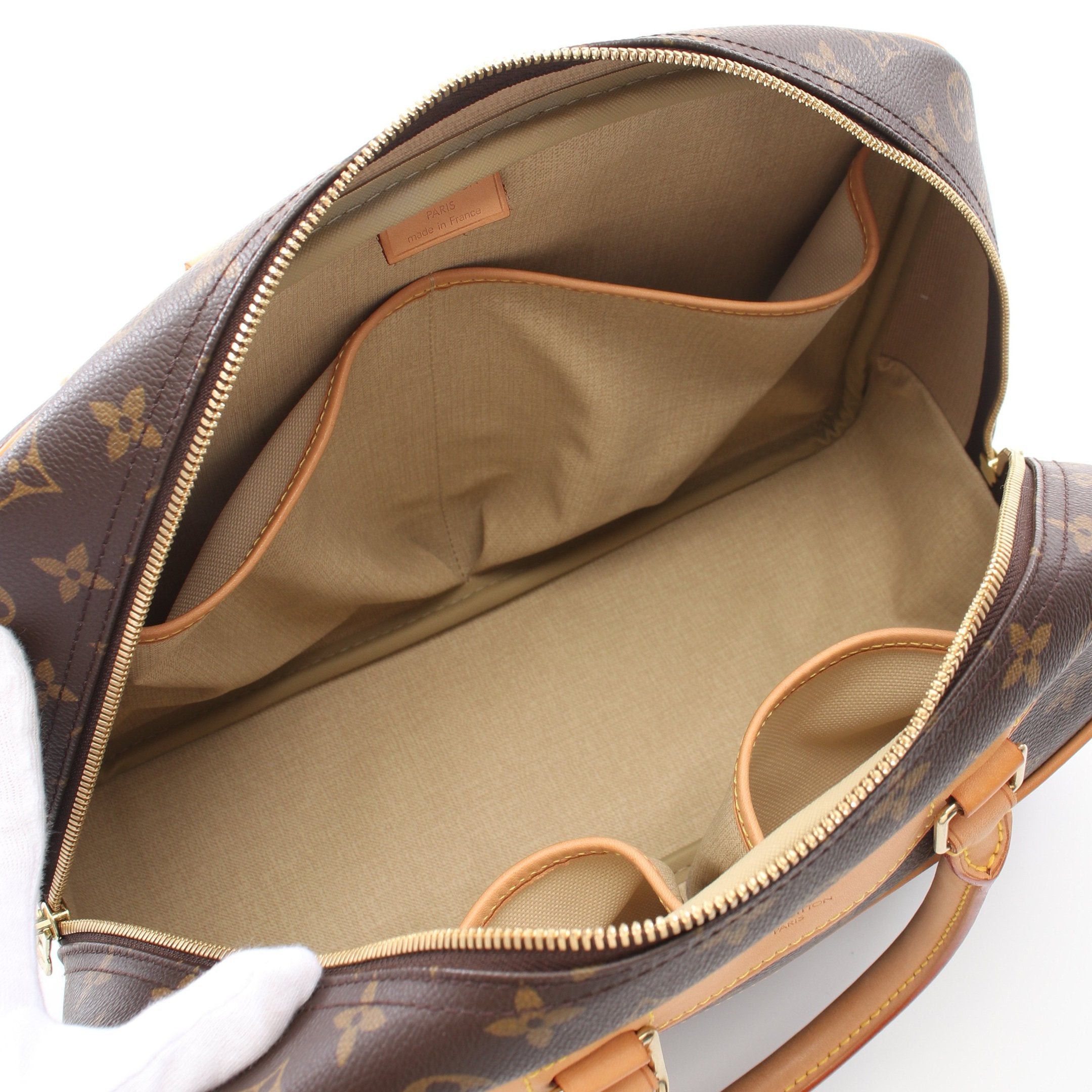 Louis Vuitton Louis Vuitton Deauville Bowling Vanity Monogram Handbag Leather Brown Size ONE SIZE - 3 Thumbnail