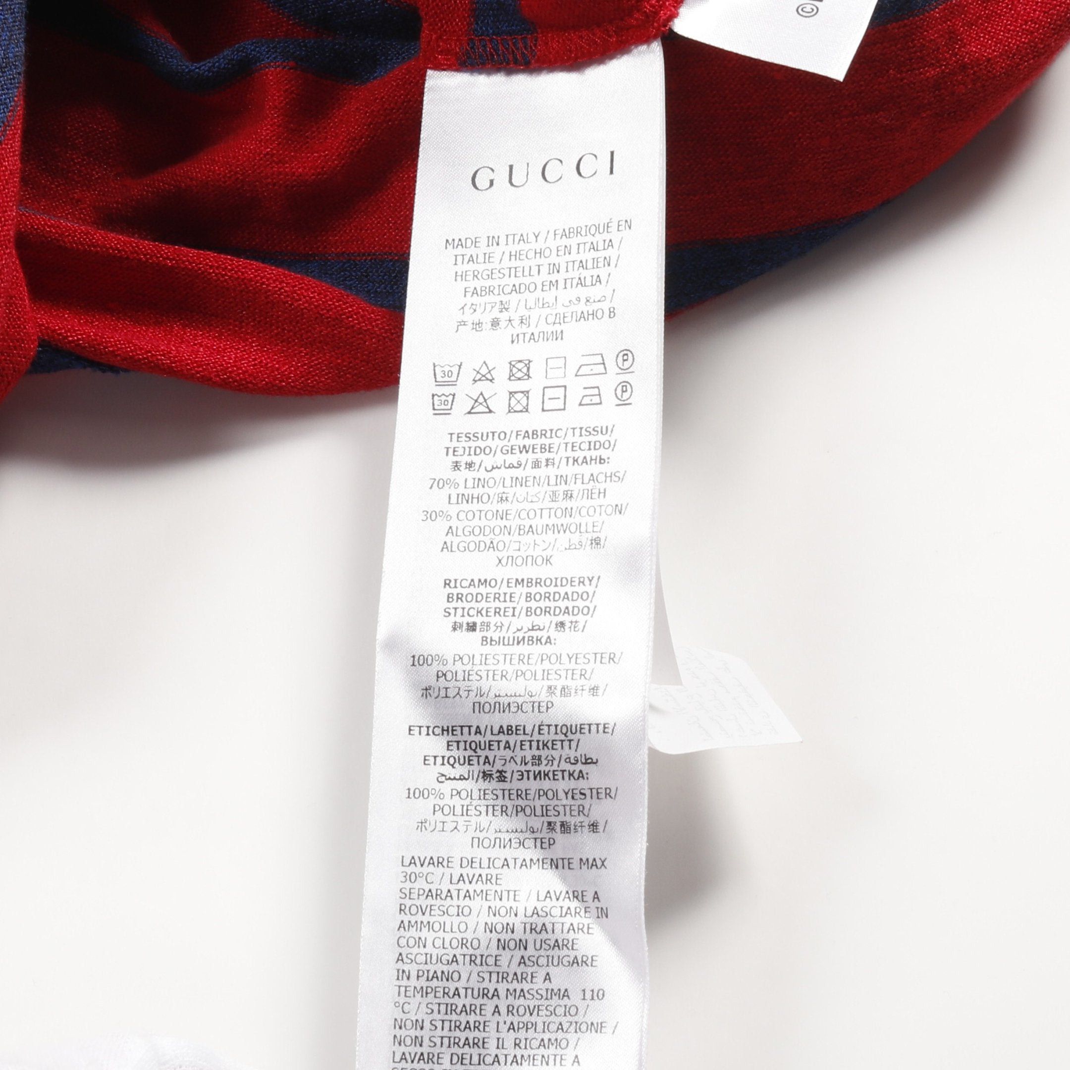Gucci Gucci Gucci * Disney T-Shirt Stripes Linen Cotton Red Navy Size ONE SIZE - 4 Thumbnail