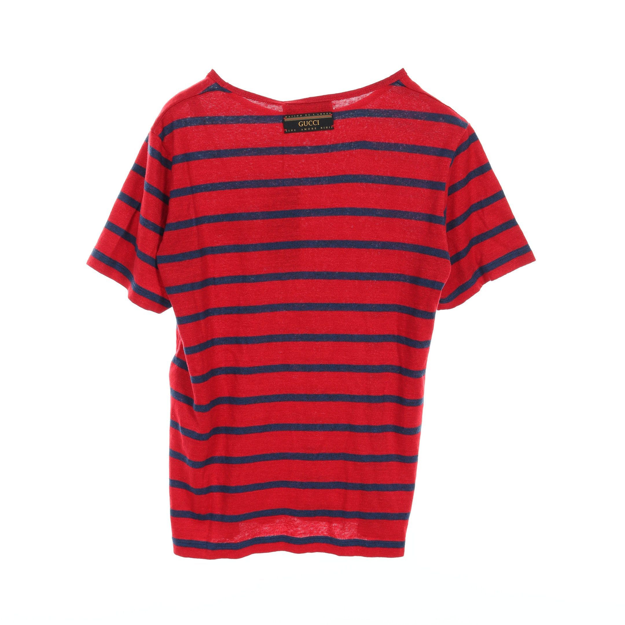 Gucci Gucci Gucci * Disney T-Shirt Stripes Linen Cotton Red Navy Size ONE SIZE - 2 Thumbnail