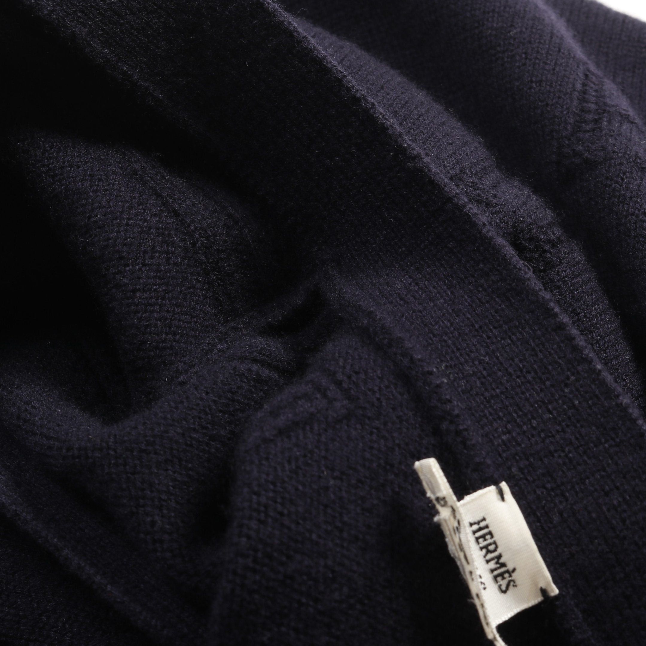 Hermes Hermes H Pattern Cardigan V-Neck Wool Navy Size ONE SIZE - 6 Thumbnail