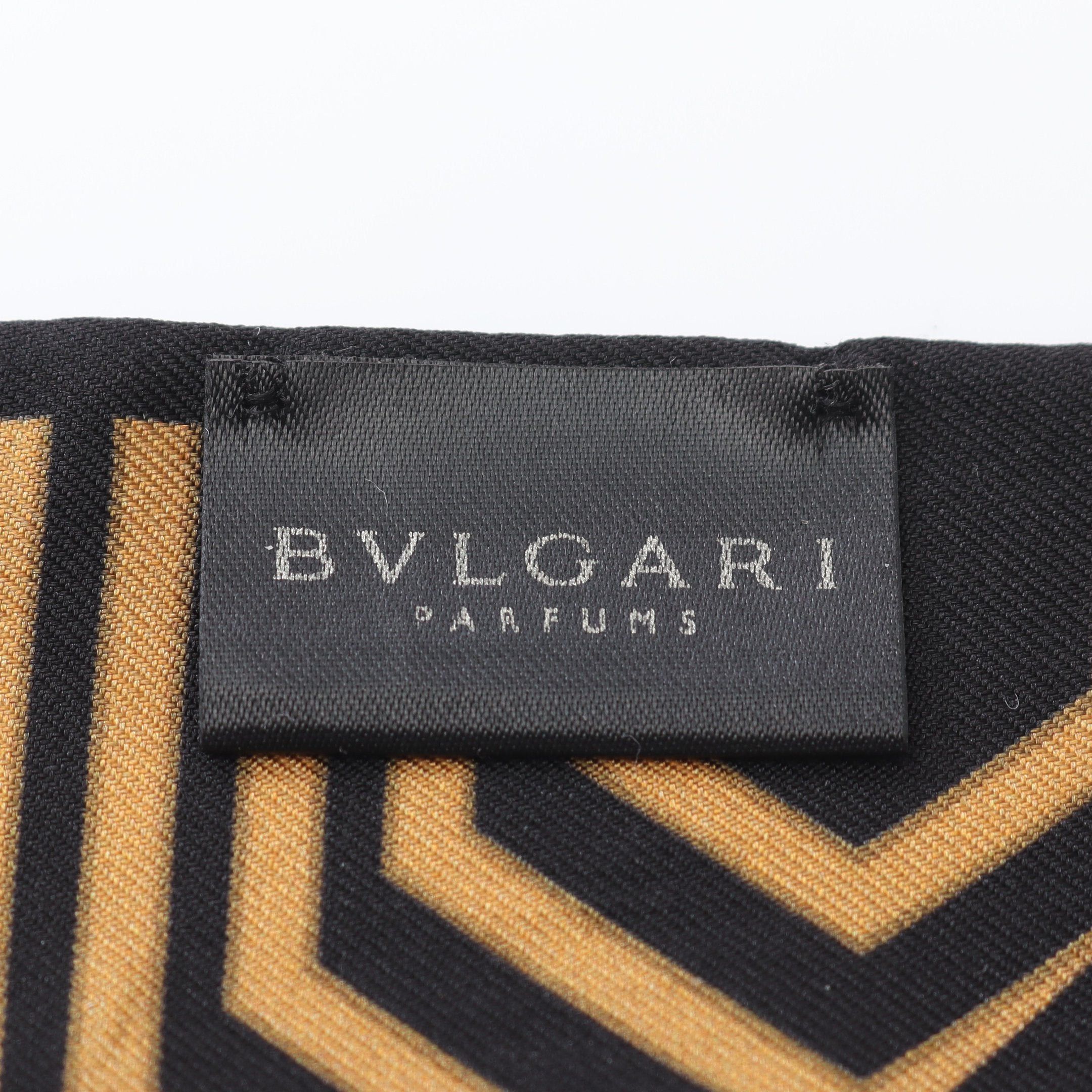 Bvlgari Bvlgari Ribbon Scarf Silk Black Yellow Brown Size ONE SIZE - 2 Thumbnail