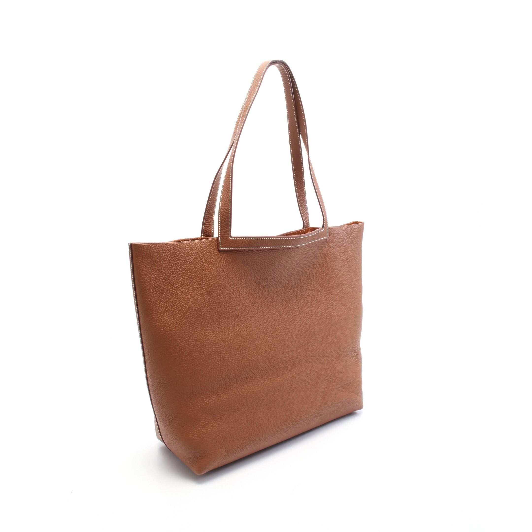 Hermes Cabaseri 46 Gold Shoulder Bag Tote Clemence Leather Brown Z Stamp