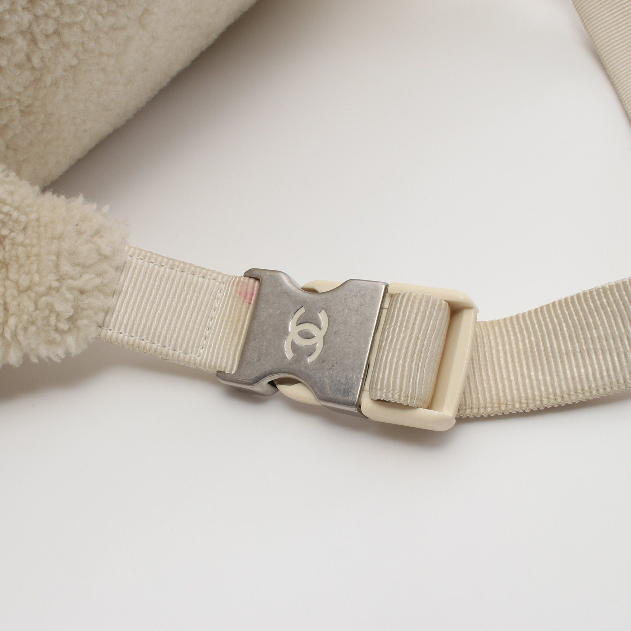 Chanel Chanel Coco Mark Body Bag Waist Fabric Off White Silver Hardware Size ONE SIZE - 7 Thumbnail