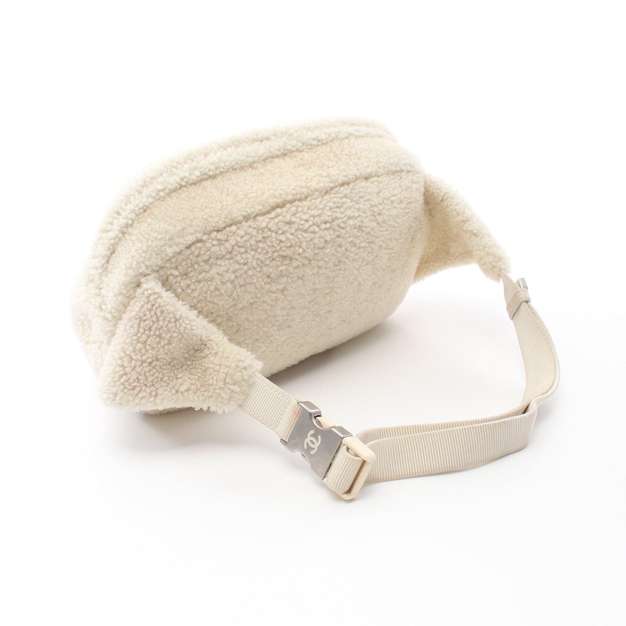 Chanel Chanel Coco Mark Body Bag Waist Fabric Off White Silver Hardware Size ONE SIZE - 2 Thumbnail