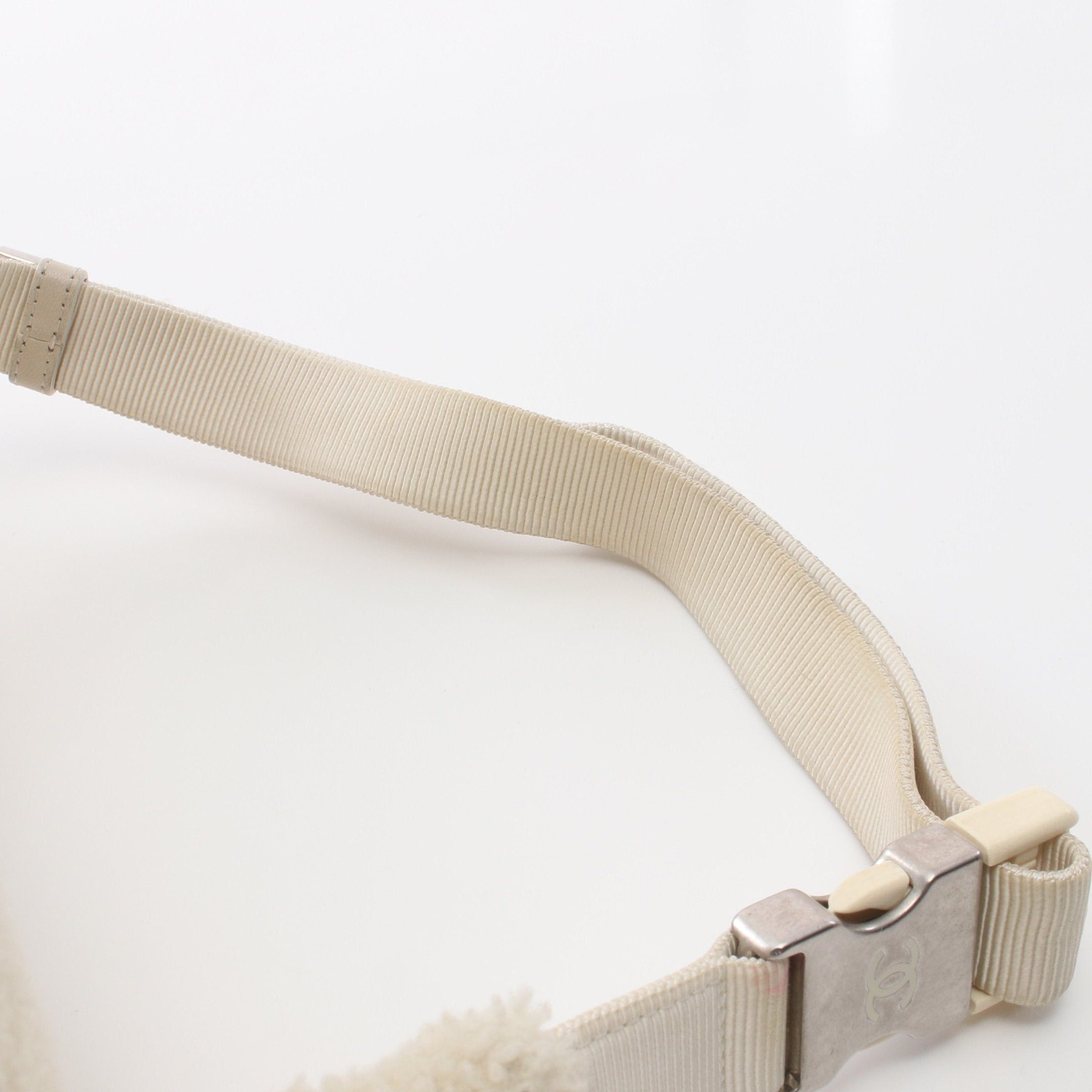 Chanel Chanel Coco Mark Body Bag Waist Fabric Off White Silver Hardware Size ONE SIZE - 6 Thumbnail