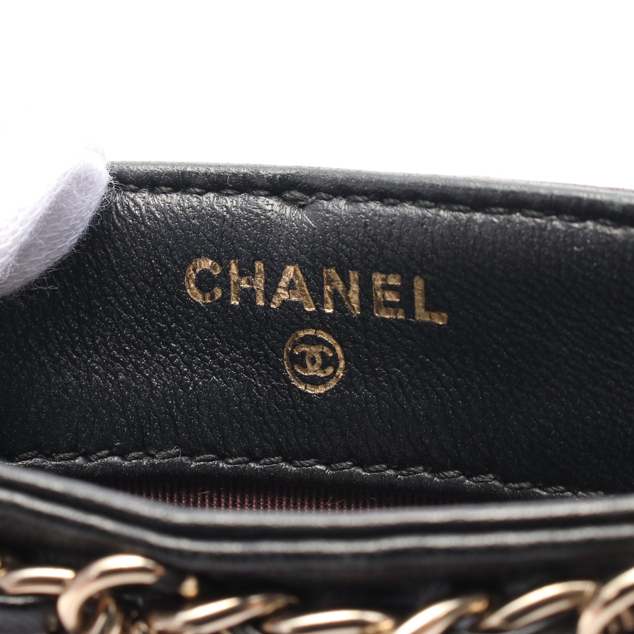Chanel Chanel Coco Mark Phone Holder Chain Shoulder Bag Leather Black Gold Hardware Size ONE SIZE - 4 Thumbnail