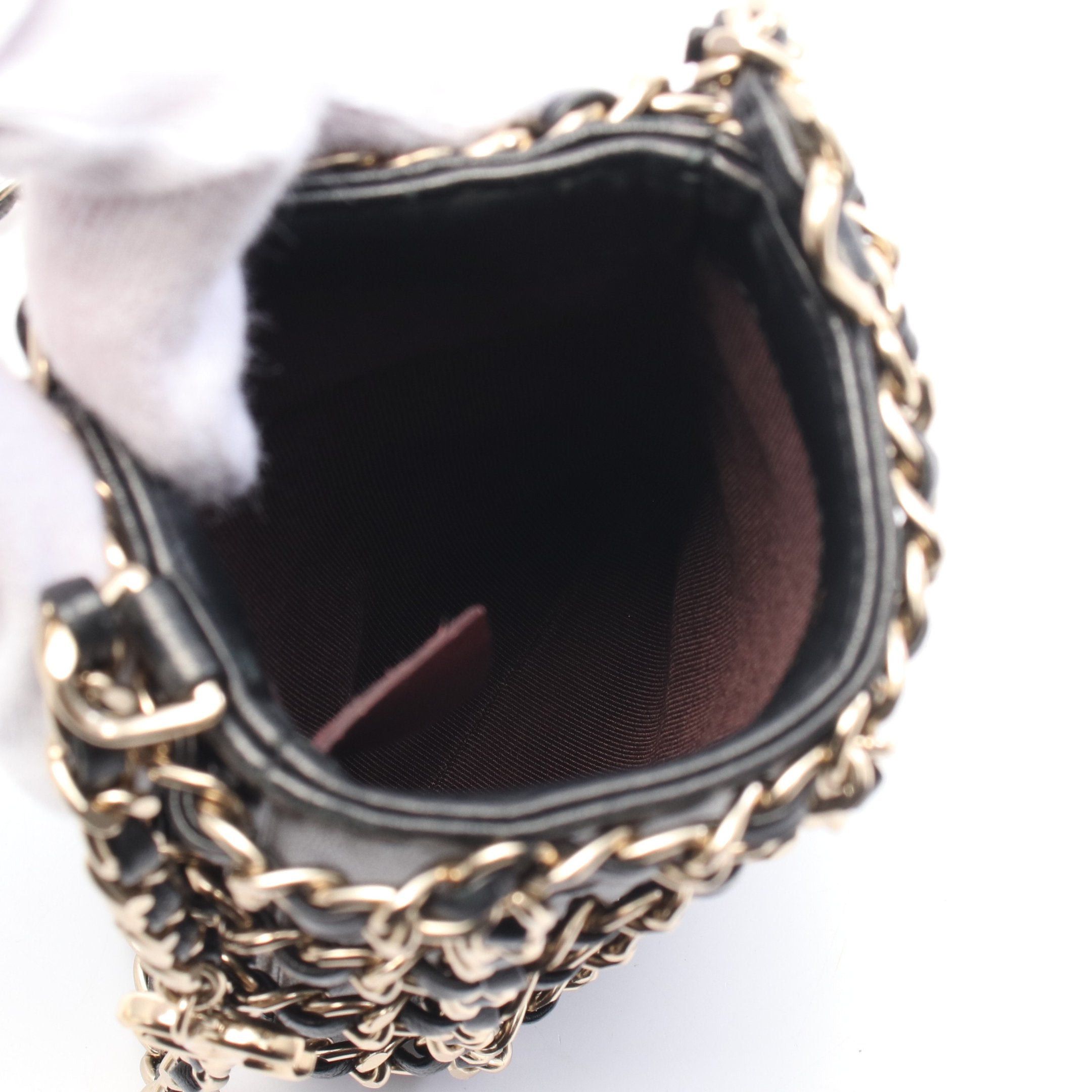 Chanel Chanel Coco Mark Phone Holder Chain Shoulder Bag Leather Black Gold Hardware Size ONE SIZE - 3 Thumbnail