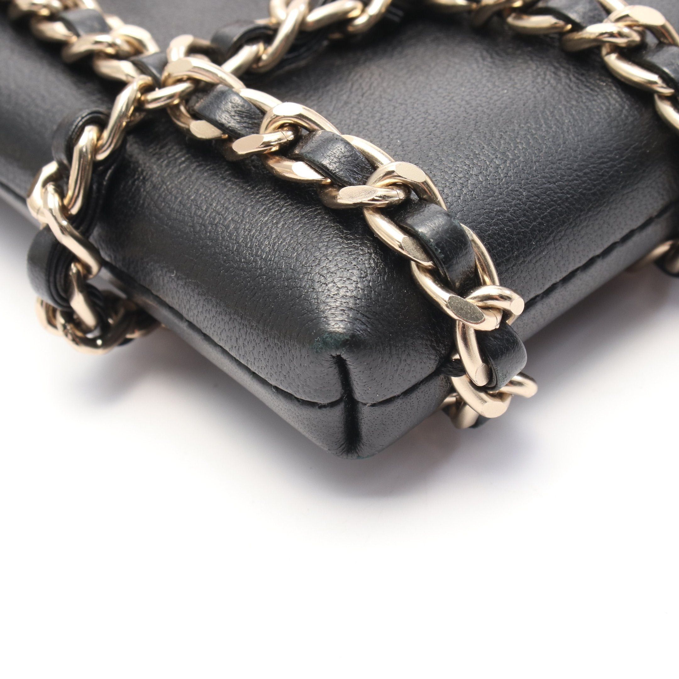 Chanel Chanel Coco Mark Phone Holder Chain Shoulder Bag Leather Black Gold Hardware Size ONE SIZE - 6 Thumbnail