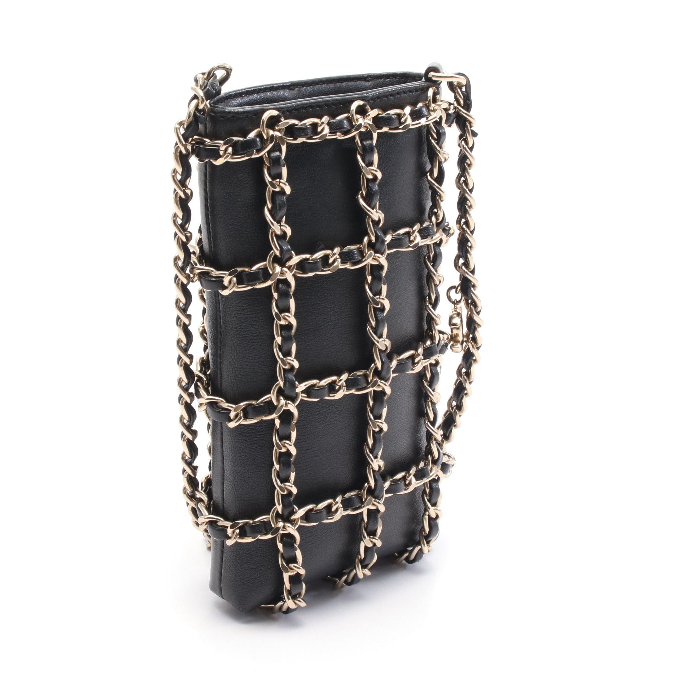 Chanel Chanel Coco Mark Phone Holder Chain Shoulder Bag Leather Black Gold Hardware Size ONE SIZE - 2 Thumbnail