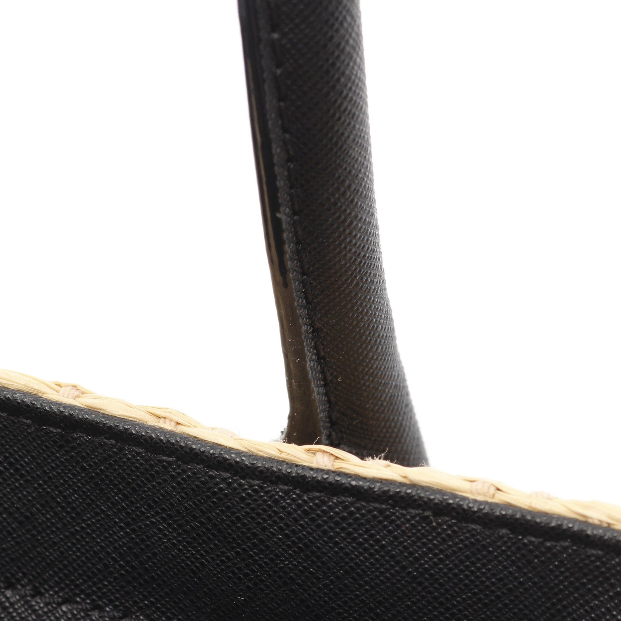 Kate Spade Kate Spade Handbag Raffia Leather Beige Black Off White Size ONE SIZE - 7 Thumbnail