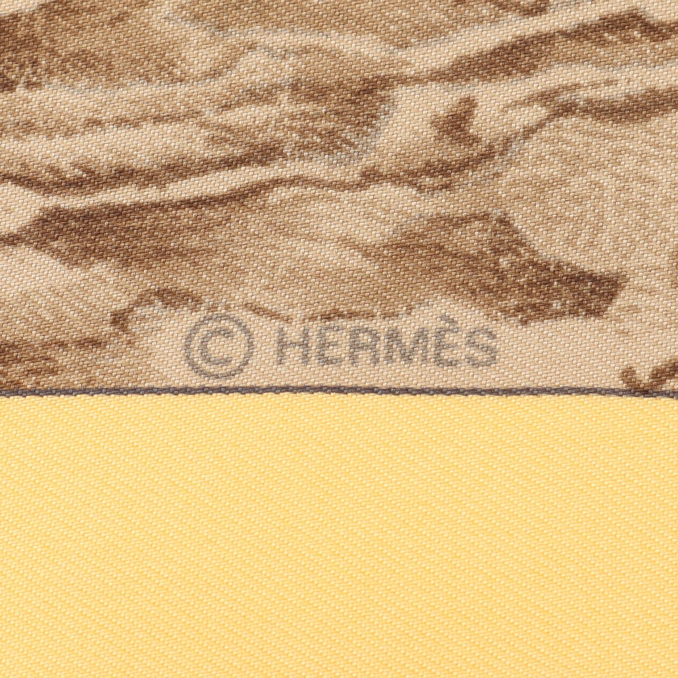 Hermes Hermes Carres 90 Casse Noisette Scarf Silk Yellow Multicolor Size ONE SIZE - 2 Thumbnail