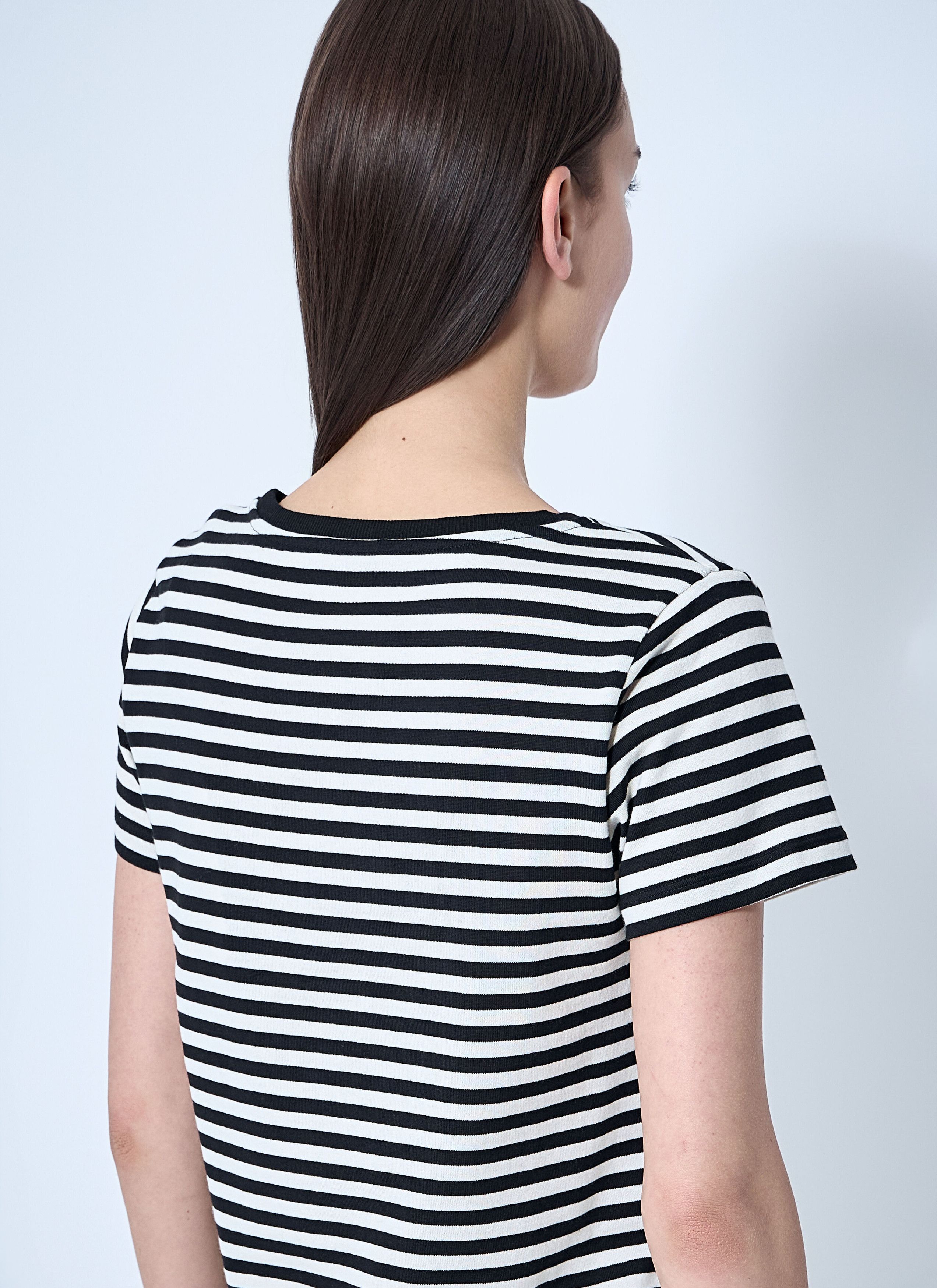 Moncler Striped Logo Motif T-Shirt Size XS / US 0-2 / IT 36-38 - 6 Thumbnail
