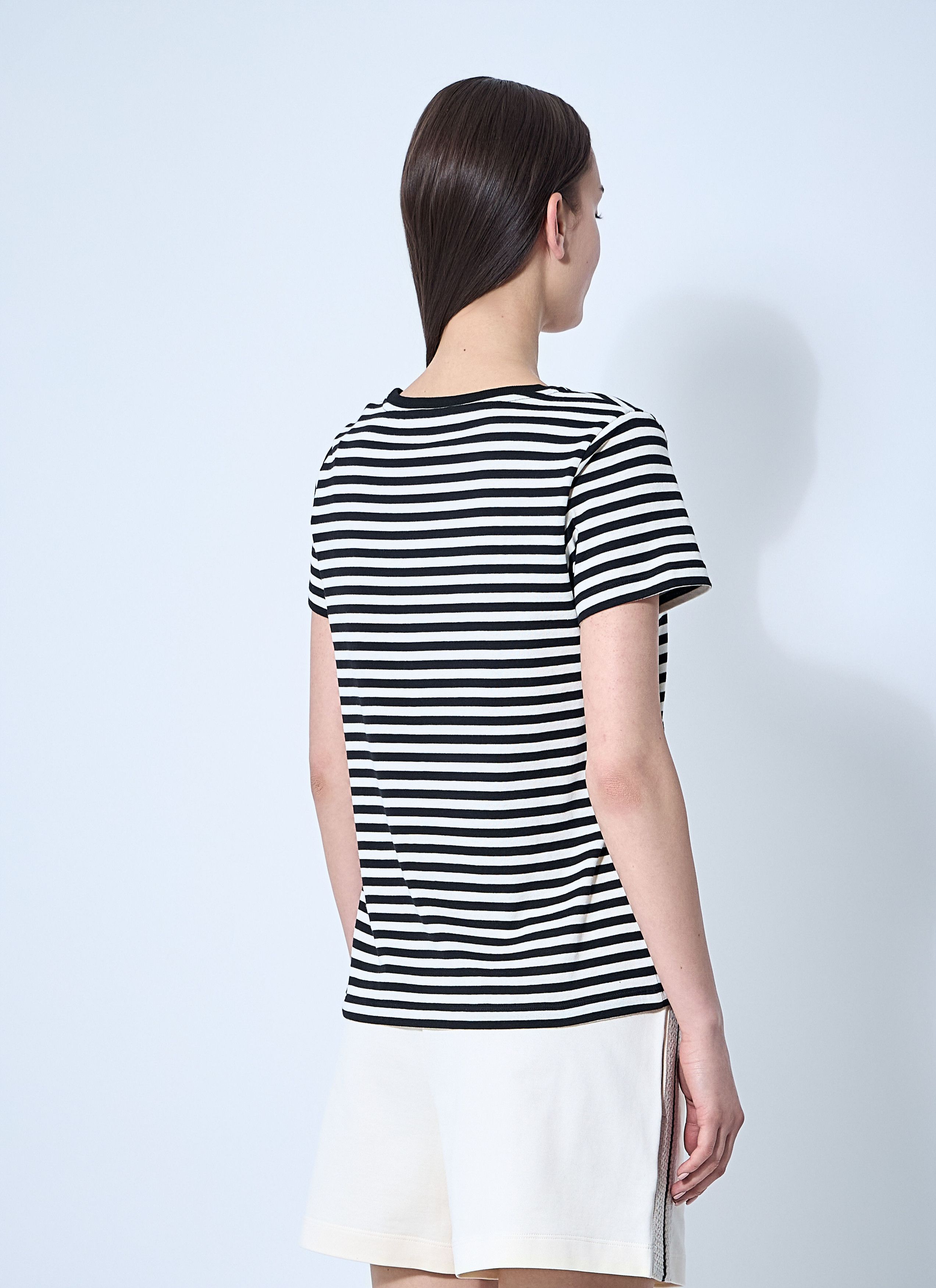 Moncler Striped Logo Motif T-Shirt Size XS / US 0-2 / IT 36-38 - 4 Thumbnail