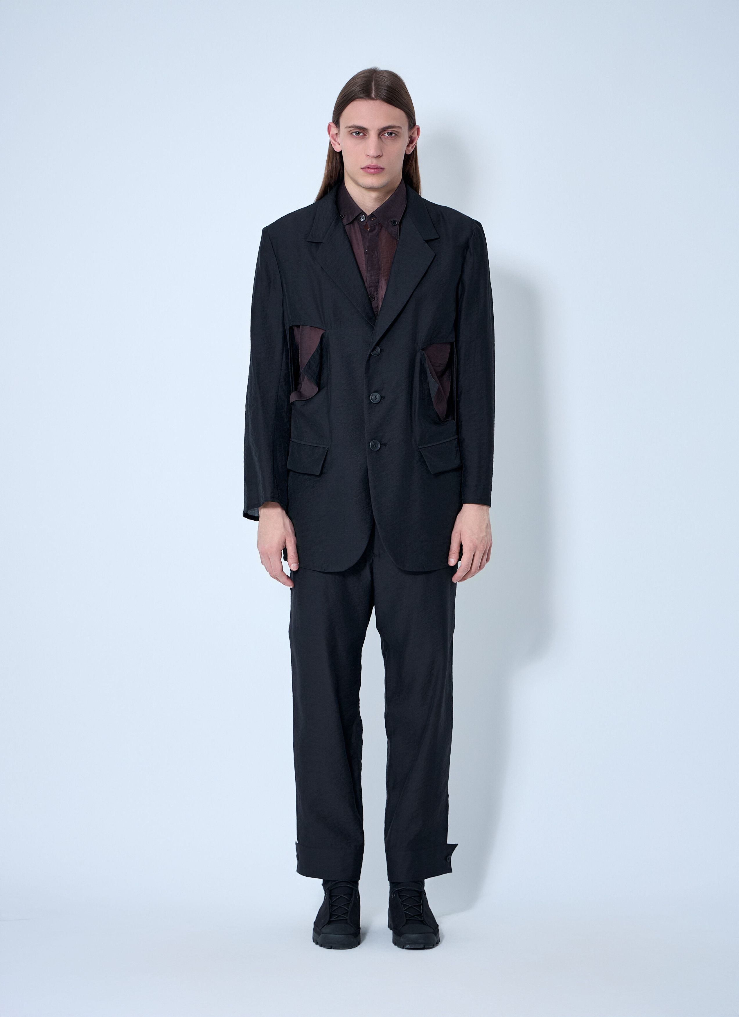 Yohji Yamamoto Cut-Off Single-Breasted Blazer Size US M / EU 48-50 / 2 - 2 Thumbnail