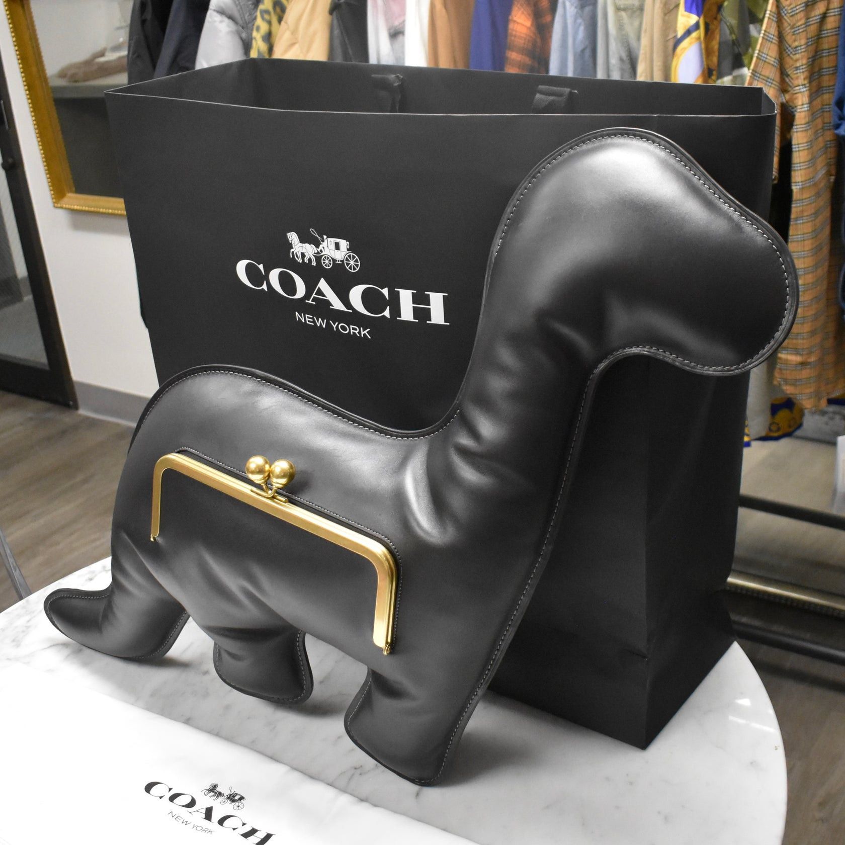Coach Coach Dino Kisslock Frame Bag Black Leather Size ONE SIZE - 4 Thumbnail