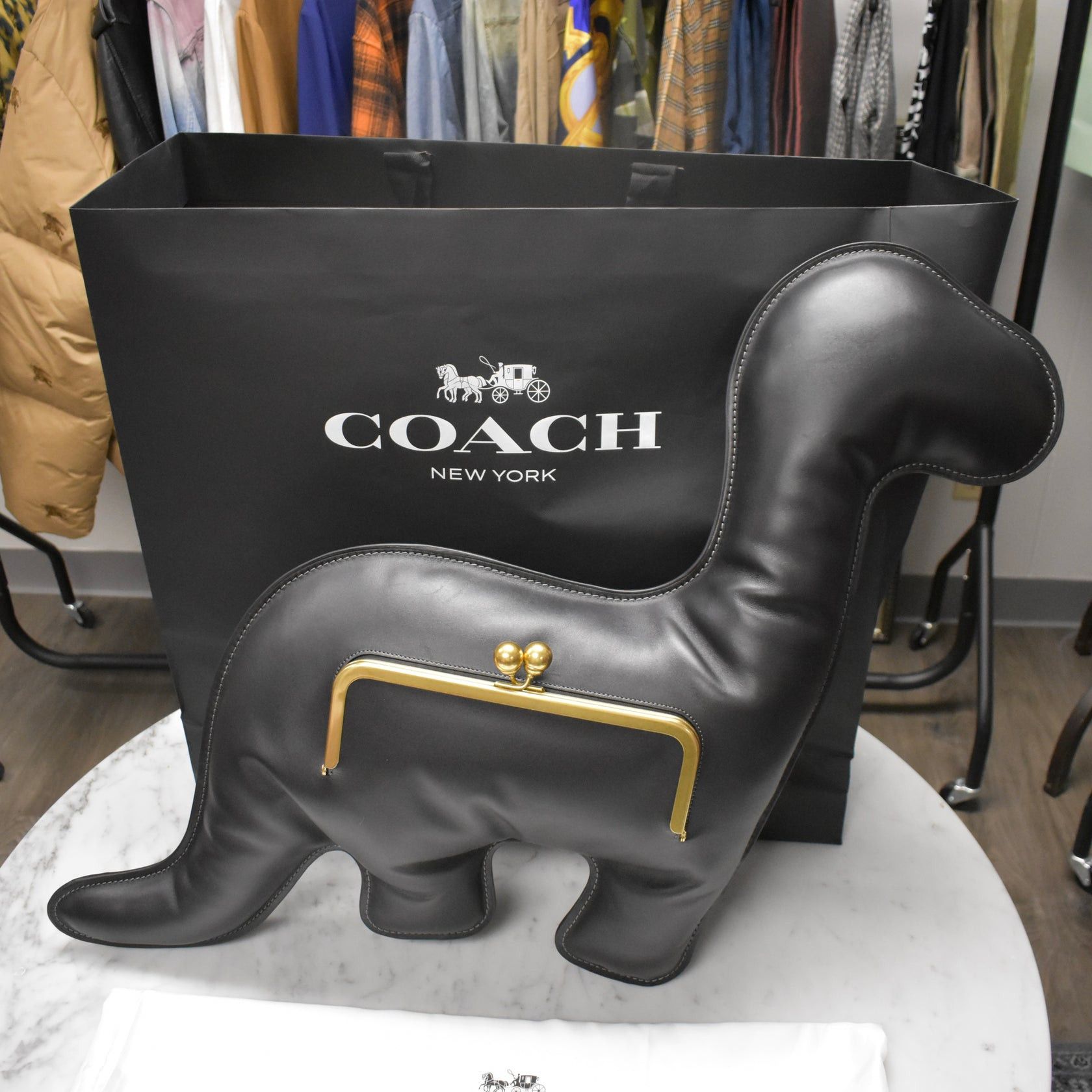 Coach Coach Dino Kisslock Frame Bag Black Leather Size ONE SIZE - 2 Thumbnail