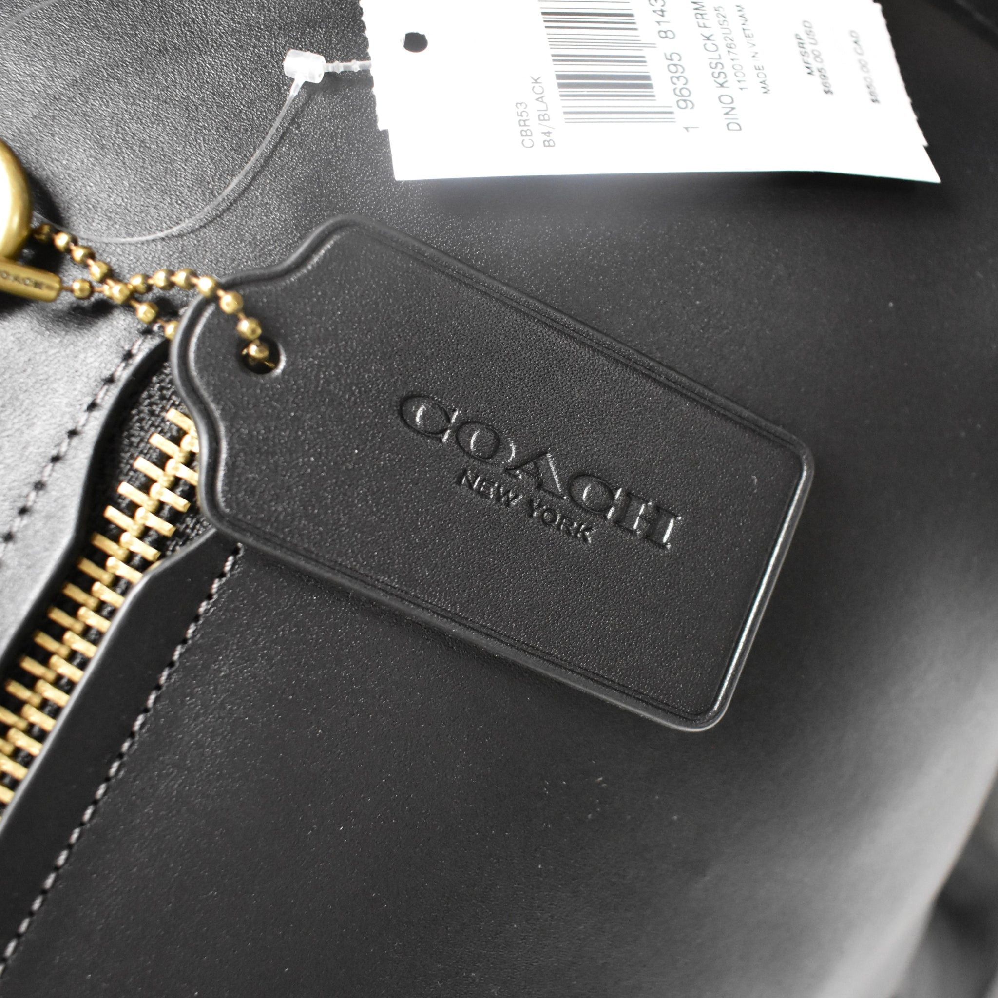 Coach Coach Dino Kisslock Frame Bag Black Leather Size ONE SIZE - 9 Thumbnail