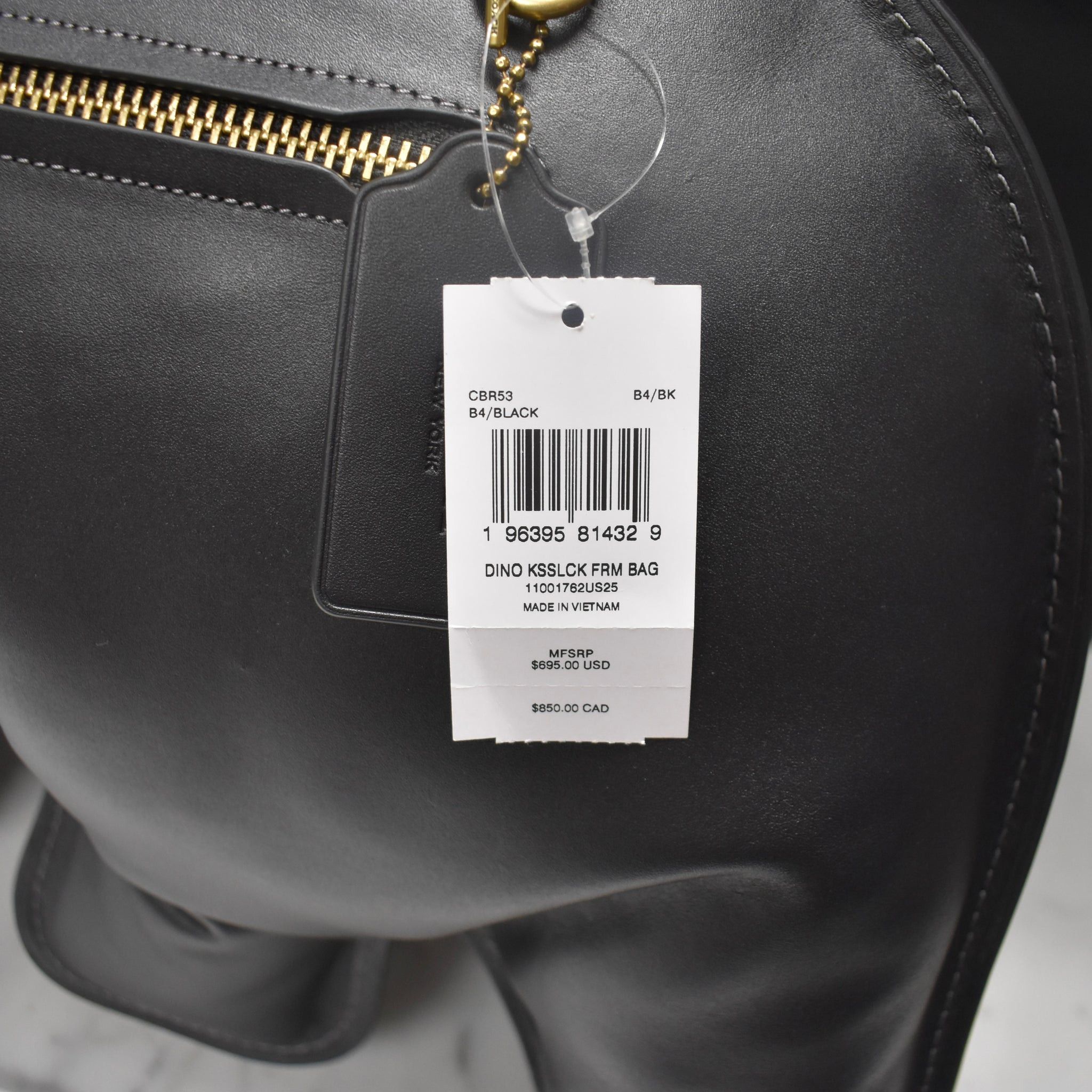 Coach Coach Dino Kisslock Frame Bag Black Leather Size ONE SIZE - 10 Thumbnail