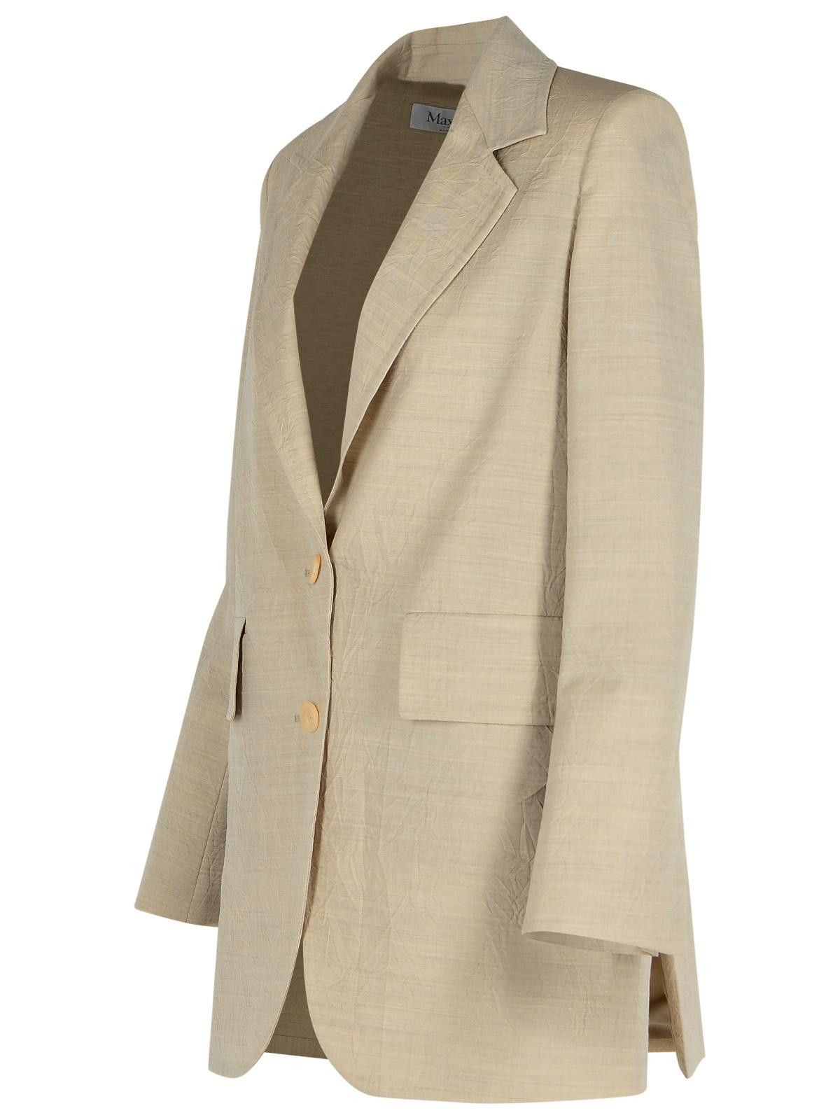 Max Mara MAX MARA 'Acacia' Beige Virgin Wool Jacket Size M / US 6-8 / IT 42-44 - 2 Thumbnail